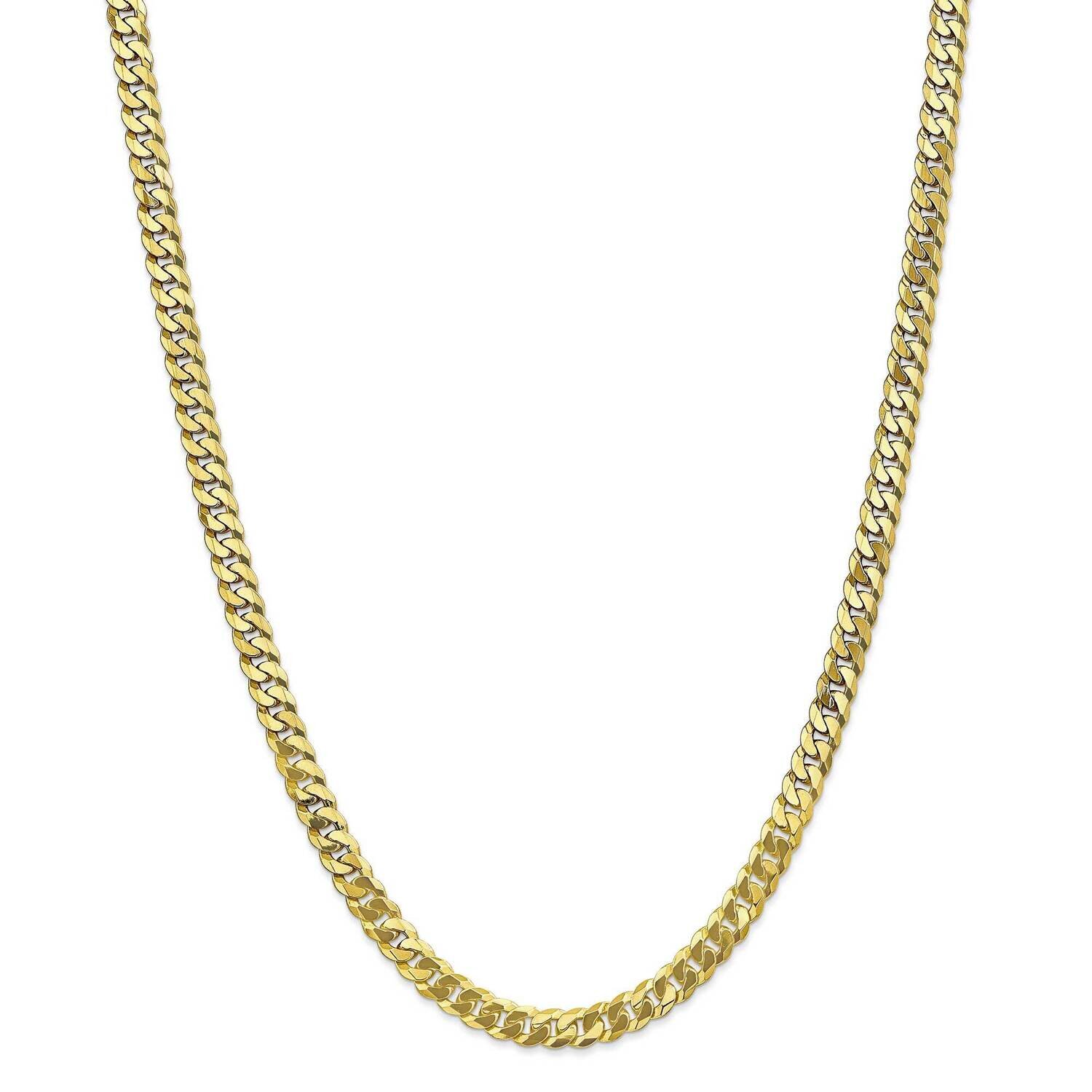 6.25mm Flat Beveled Curb Chain 28 Inch 10k Gold 10FBU160-28, MPN: 10FBU160-28, 191101727696