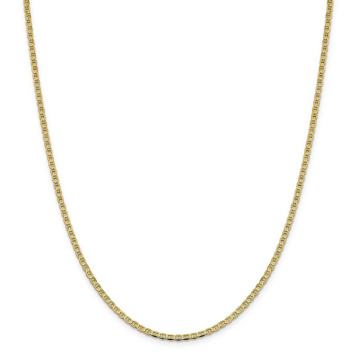 2.4mm Flat Anchor Chain 22 Inch 10k Gold 10FCA065-22, MPN: 10FCA065-22, 191101727634