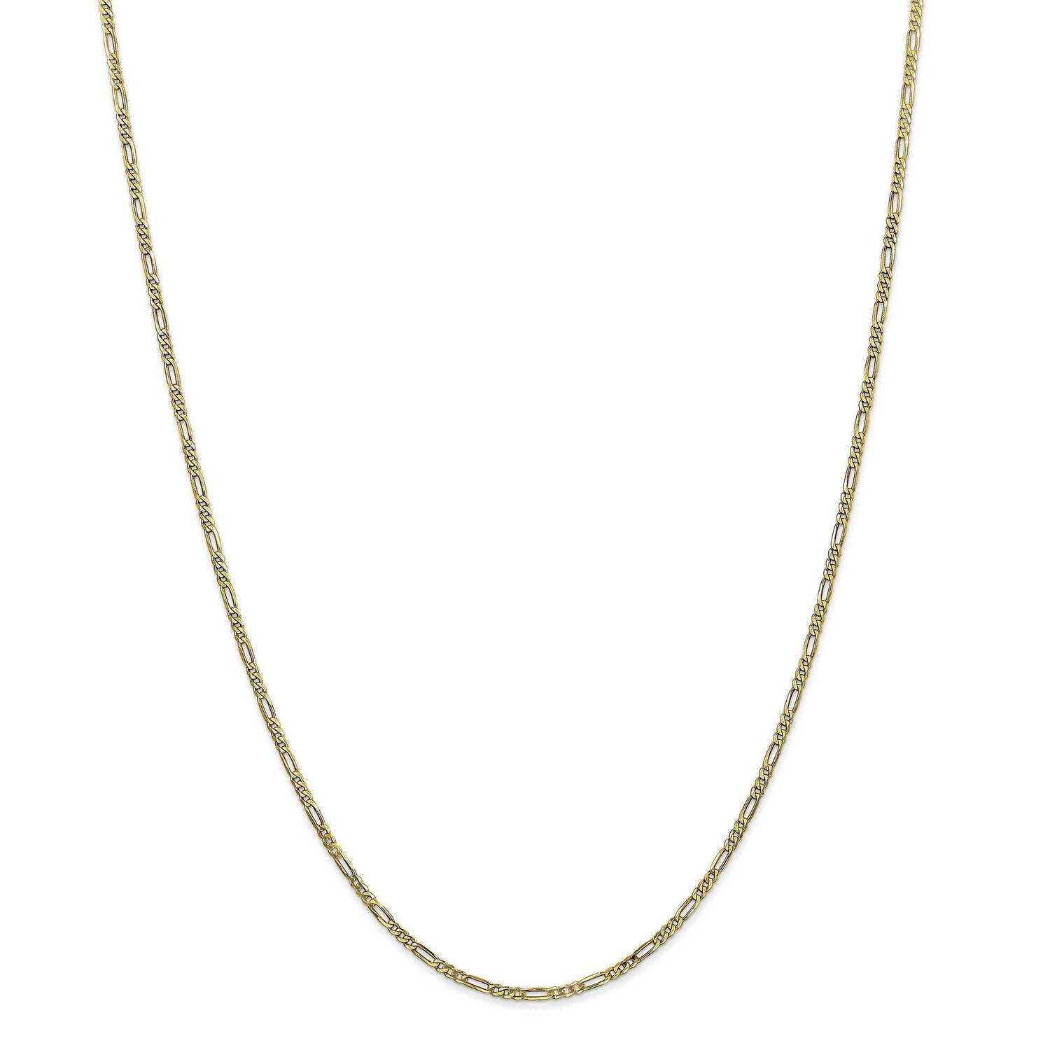 1.75mm Flat Figaro Chain Anklet 10 Inch 10k Gold 10FG050-10, MPN: 10FG050-10, 191101568398