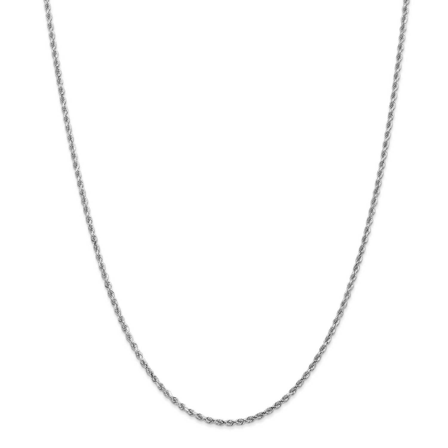 2mm Diamond-Cut Rope Chain 24 Inch 10k White Gold 10K016W-24, MPN: 10K016W-24, 191101727405