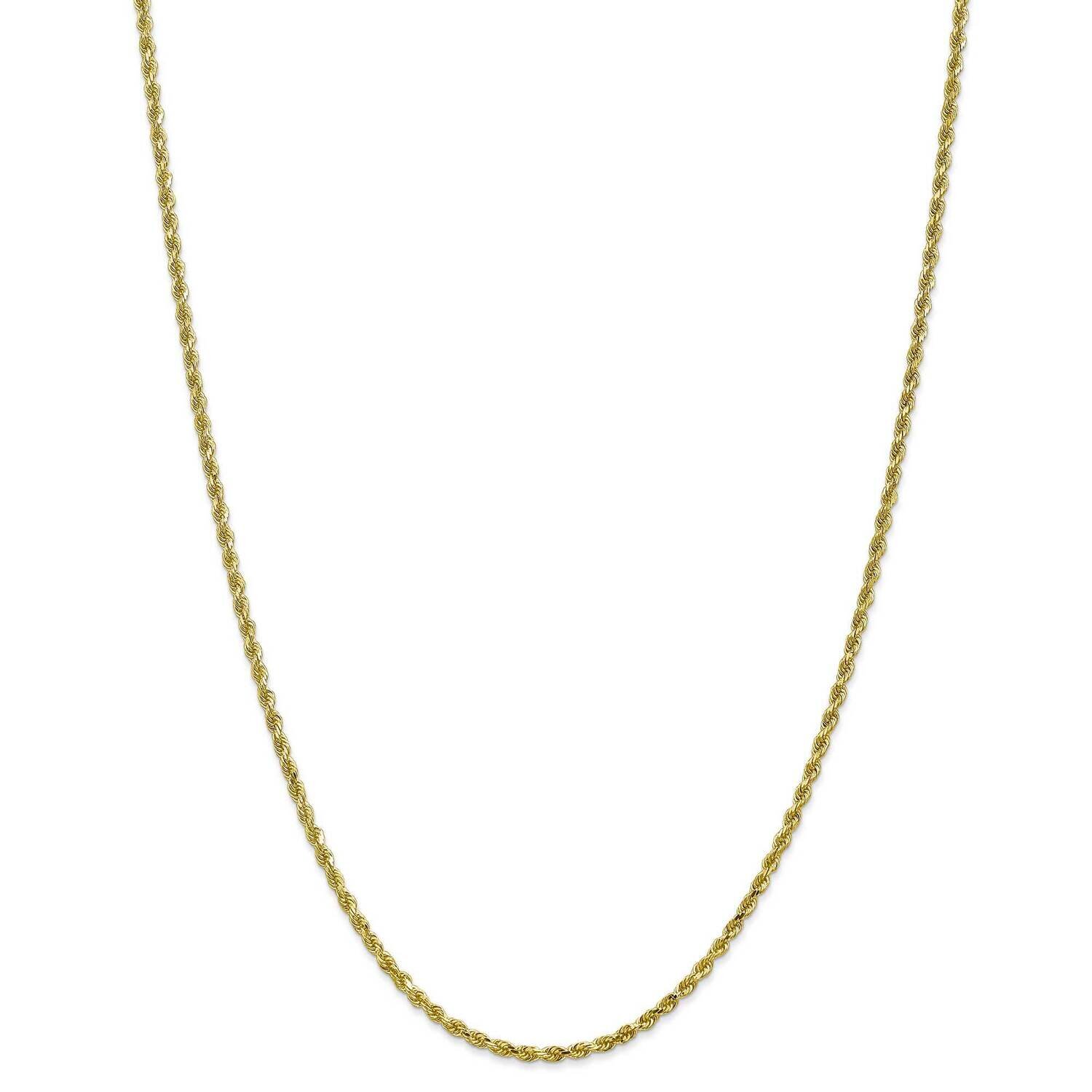 2.25mm Diamond-Cut Rope Chain Anklet 10 Inch 10k Gold 10K018-10, MPN: 10K018-10, 191101567971