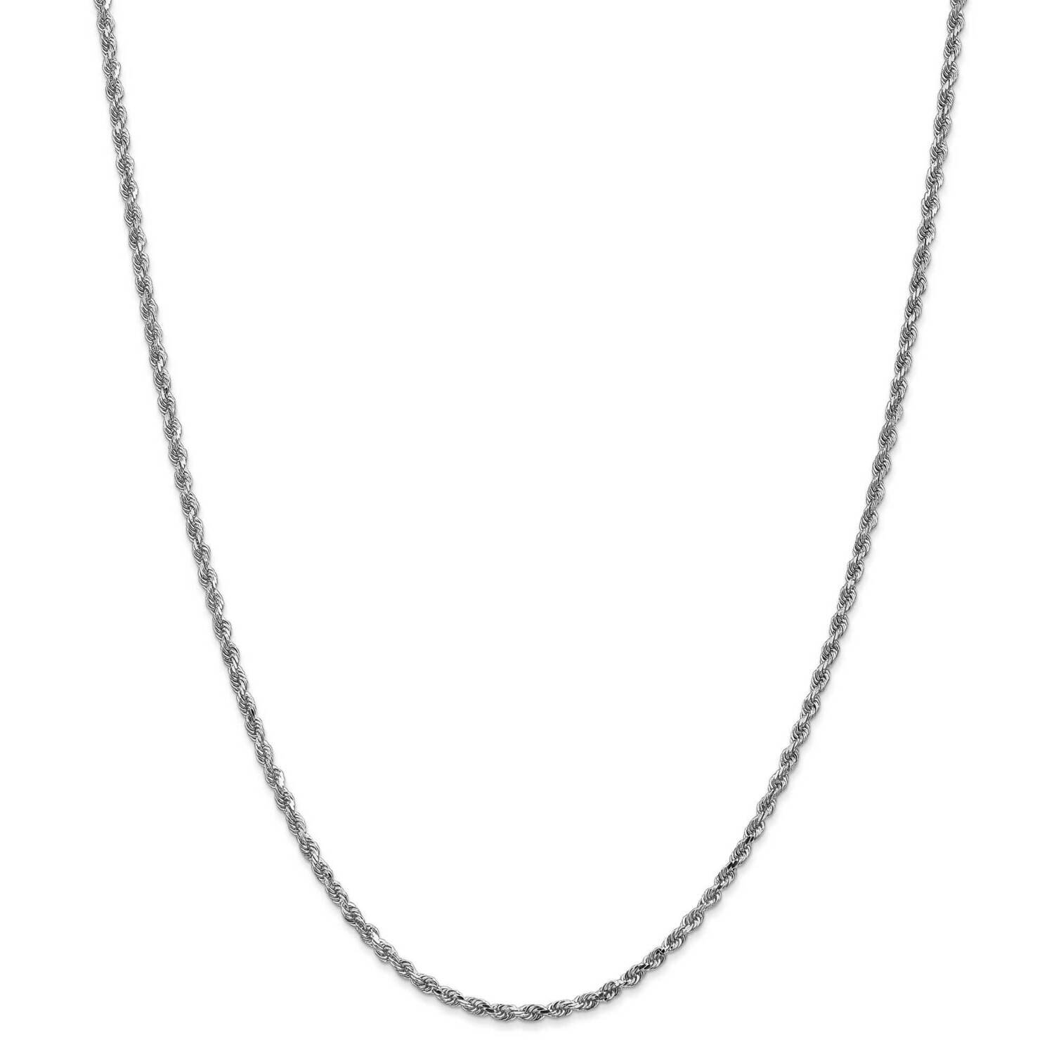 2.25mm Diamond-Cut Rope Chain 26 Inch 10k White Gold 10K018W-26, MPN: 10K018W-26, 191101727313