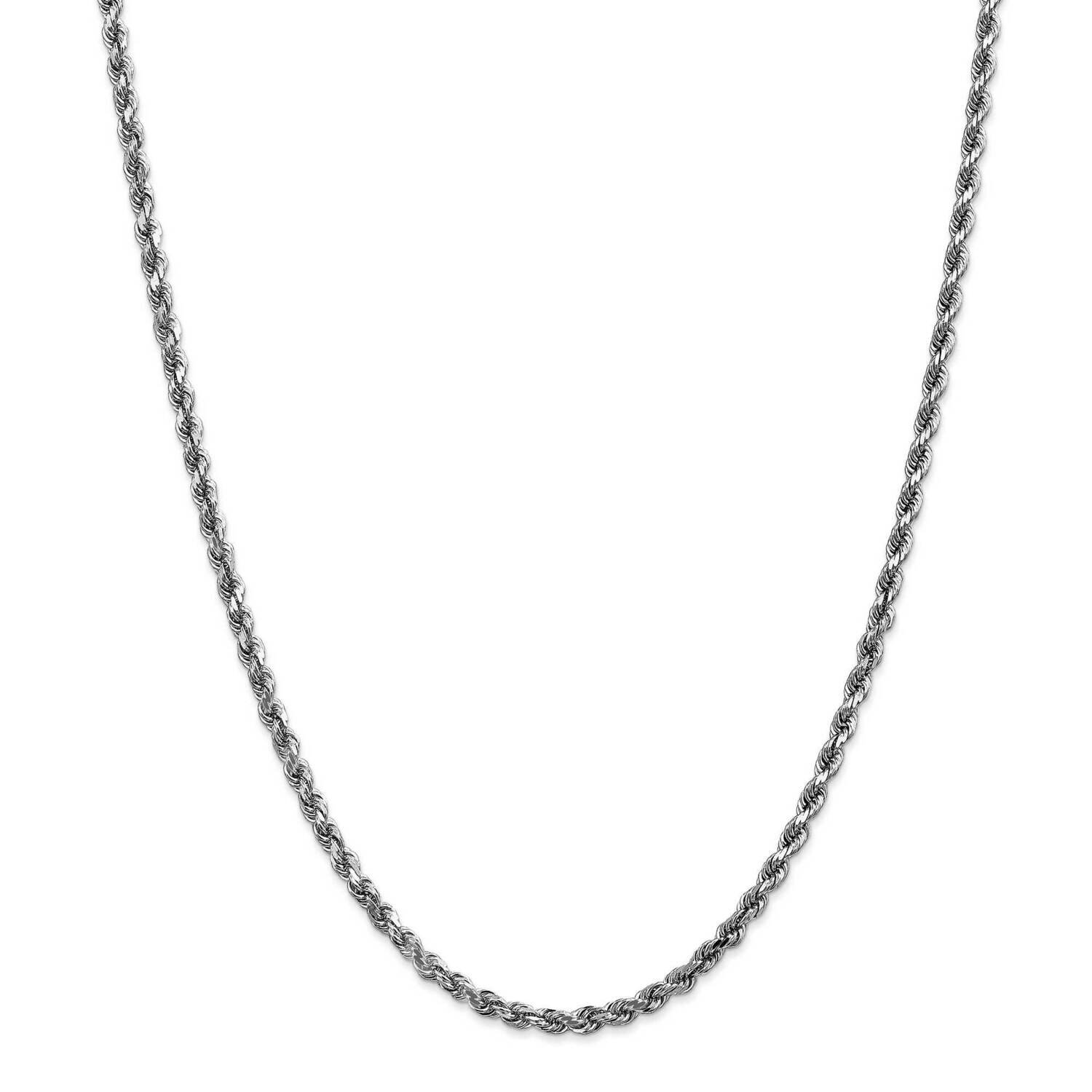 3.5mm Diamond-Cut Rope Chain 26 Inch 10k White Gold 10K025W-26, MPN: 10K025W-26, 191101726927