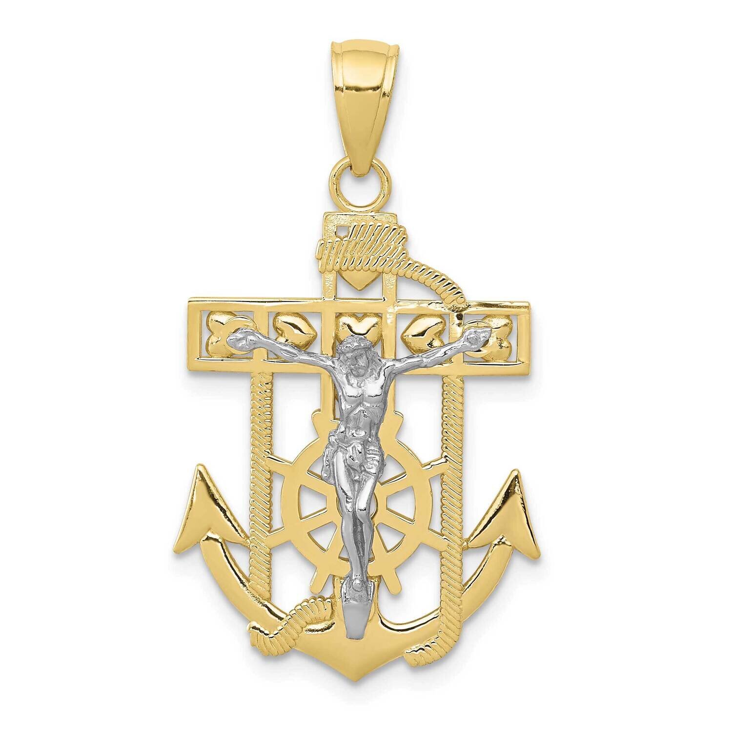 Two-Tone Mariner&#39;s Crucifix Pendant 10k Gold 10K2209, MPN: 10K2209,