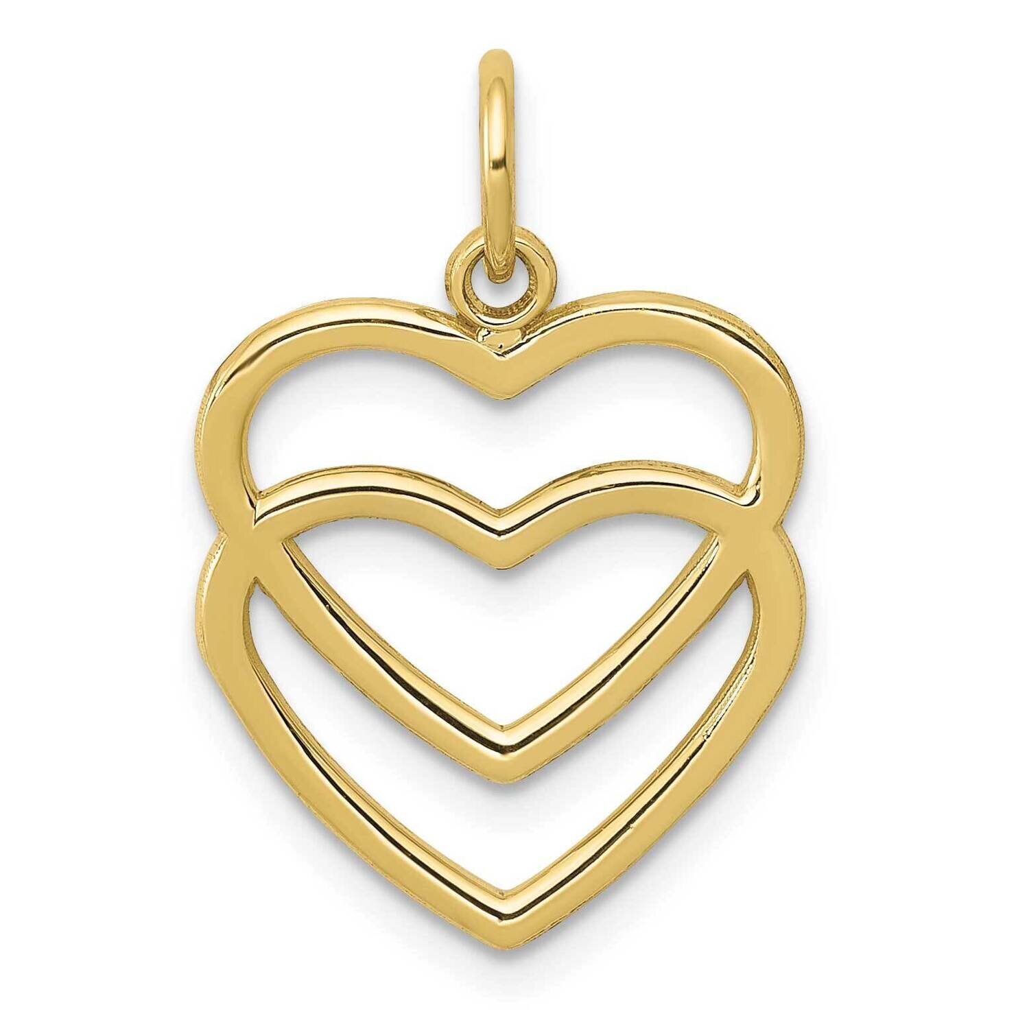 Double Heart Pendant 10k Gold Polished 10K2548, MPN: 10K2548,