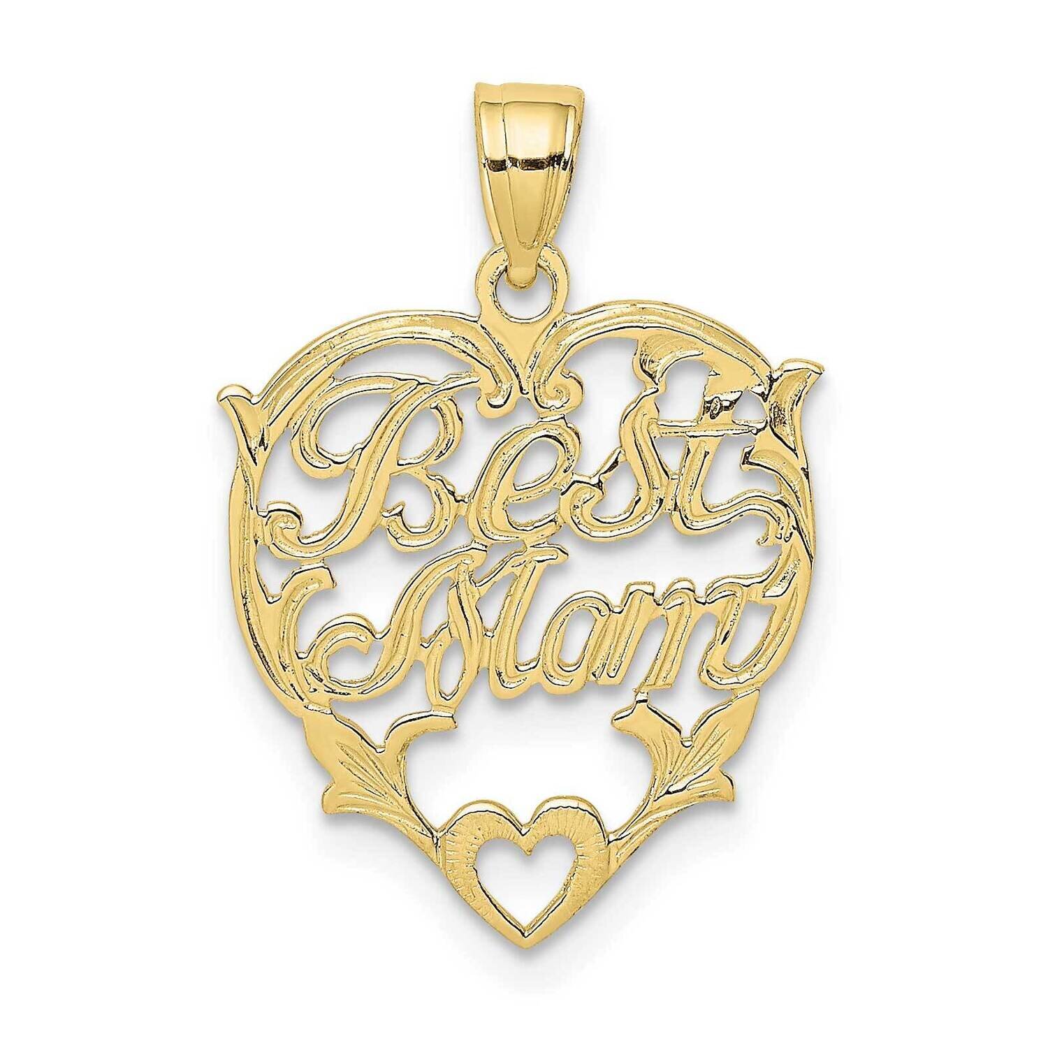 Best Mom Heart Charm 10k Gold 10K2665