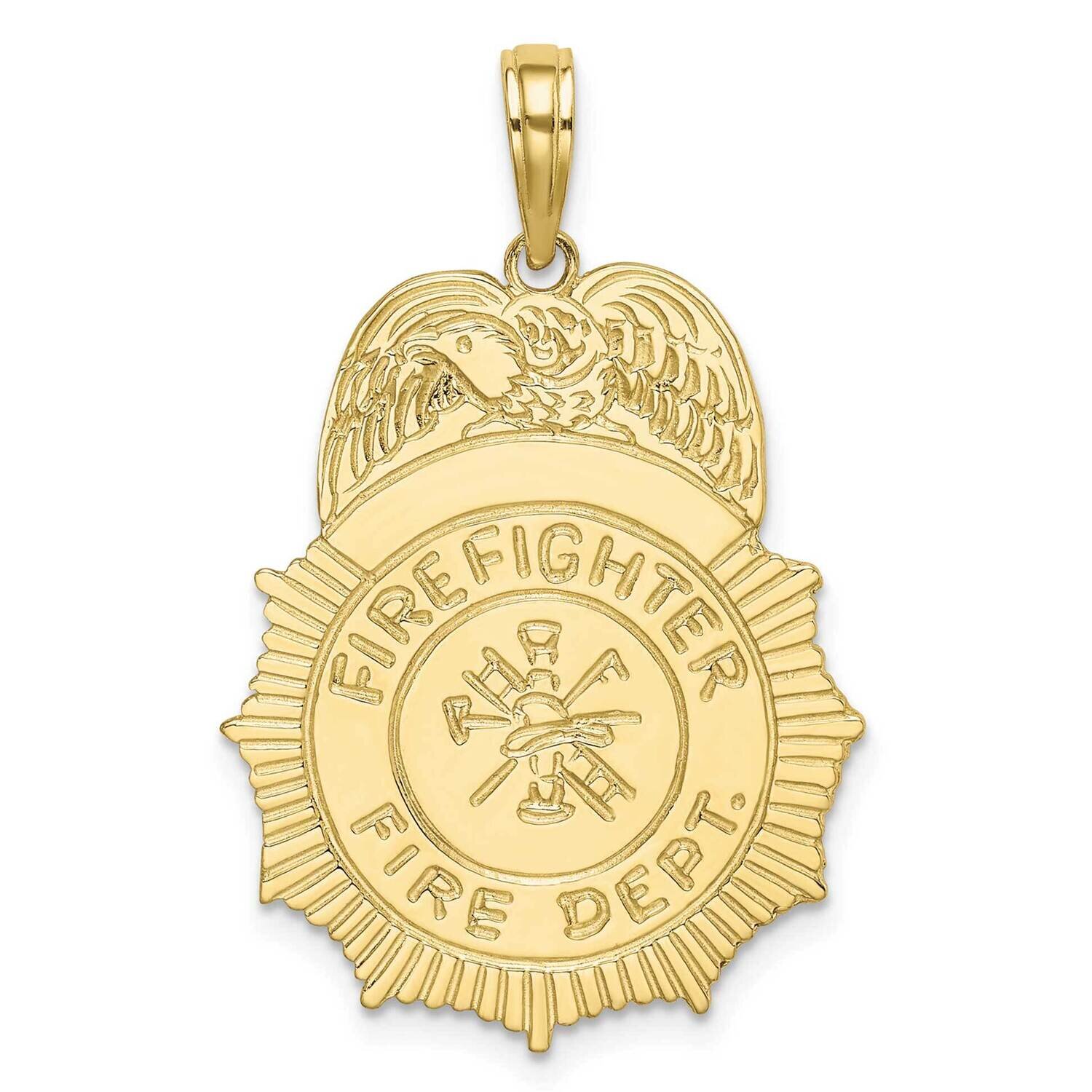 Firefighter Fire Dept. Badge Charm 10k Gold 10K2843, MPN: 10K2843,