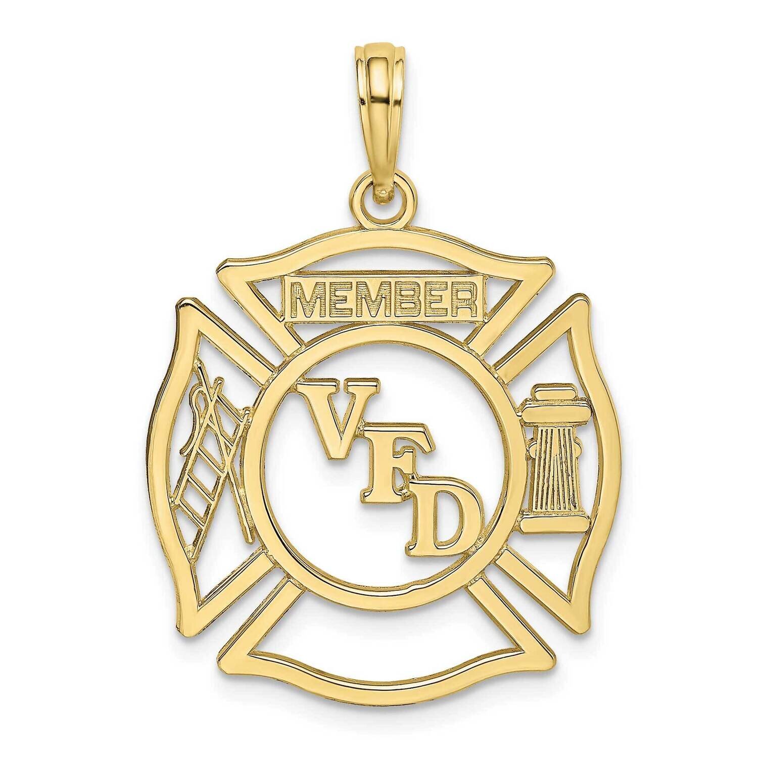 Vfd Member Shield Charm 10k Gold 10K2849, MPN: 10K2849,