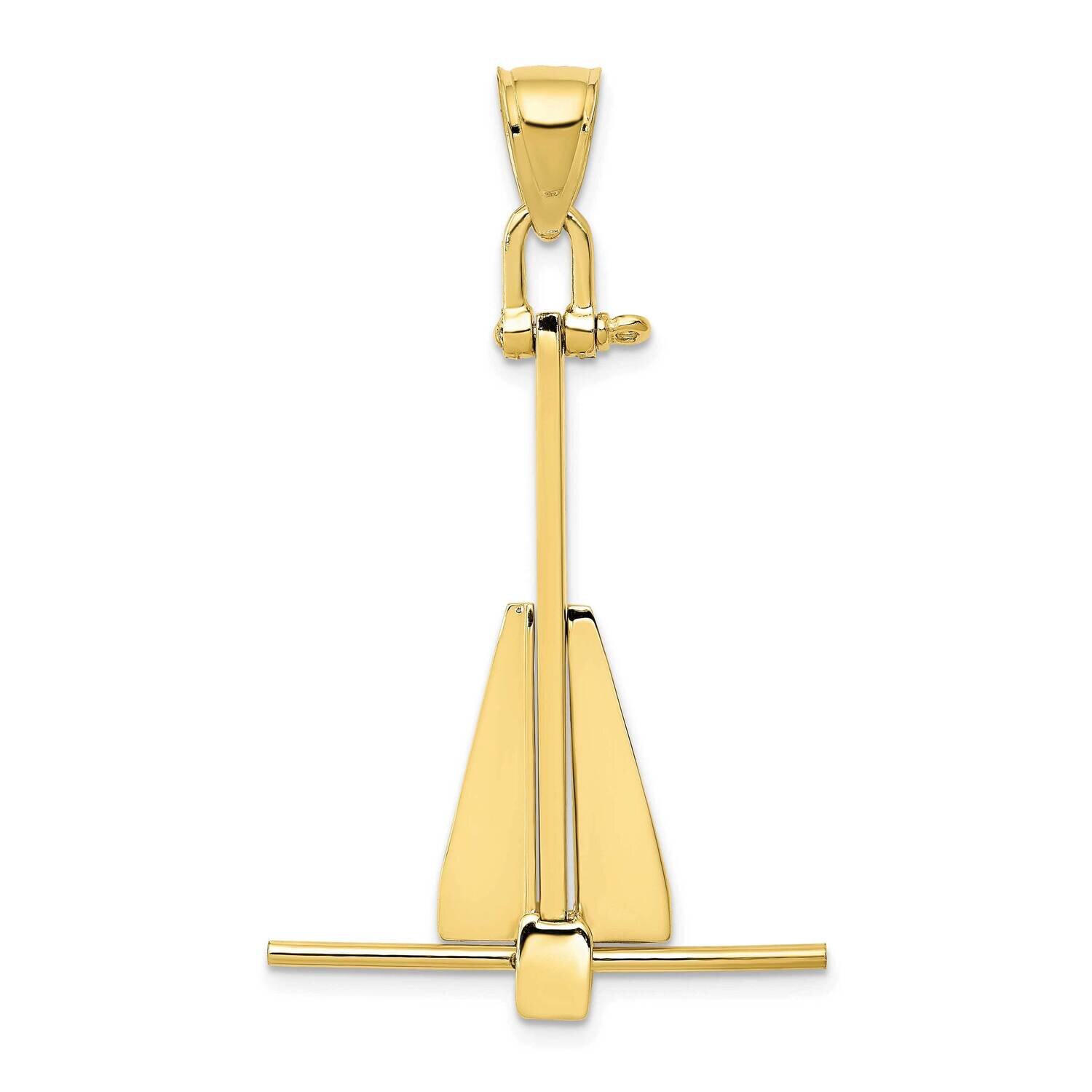 3D Moveable Anchor Pendant 10k Gold 10K3086, MPN: 10K3086,