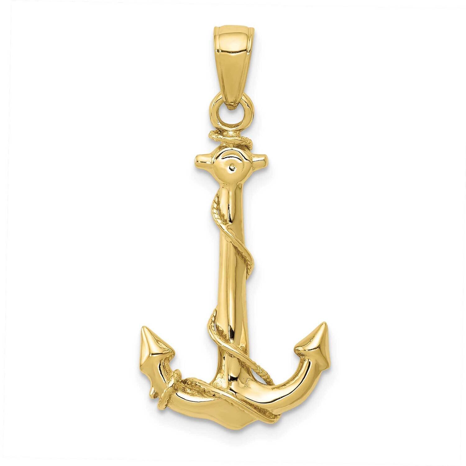 Anchor with Rope Pendant 10k Gold 10K3091, MPN: 10K3091,