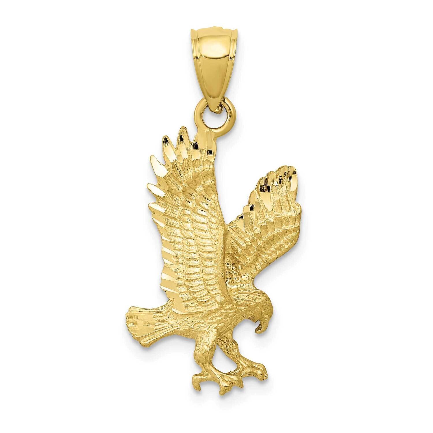 Satin Diamond-Cut Eagle Pendant 10k Gold 10K3273, MPN: 10K3273, 191101085222