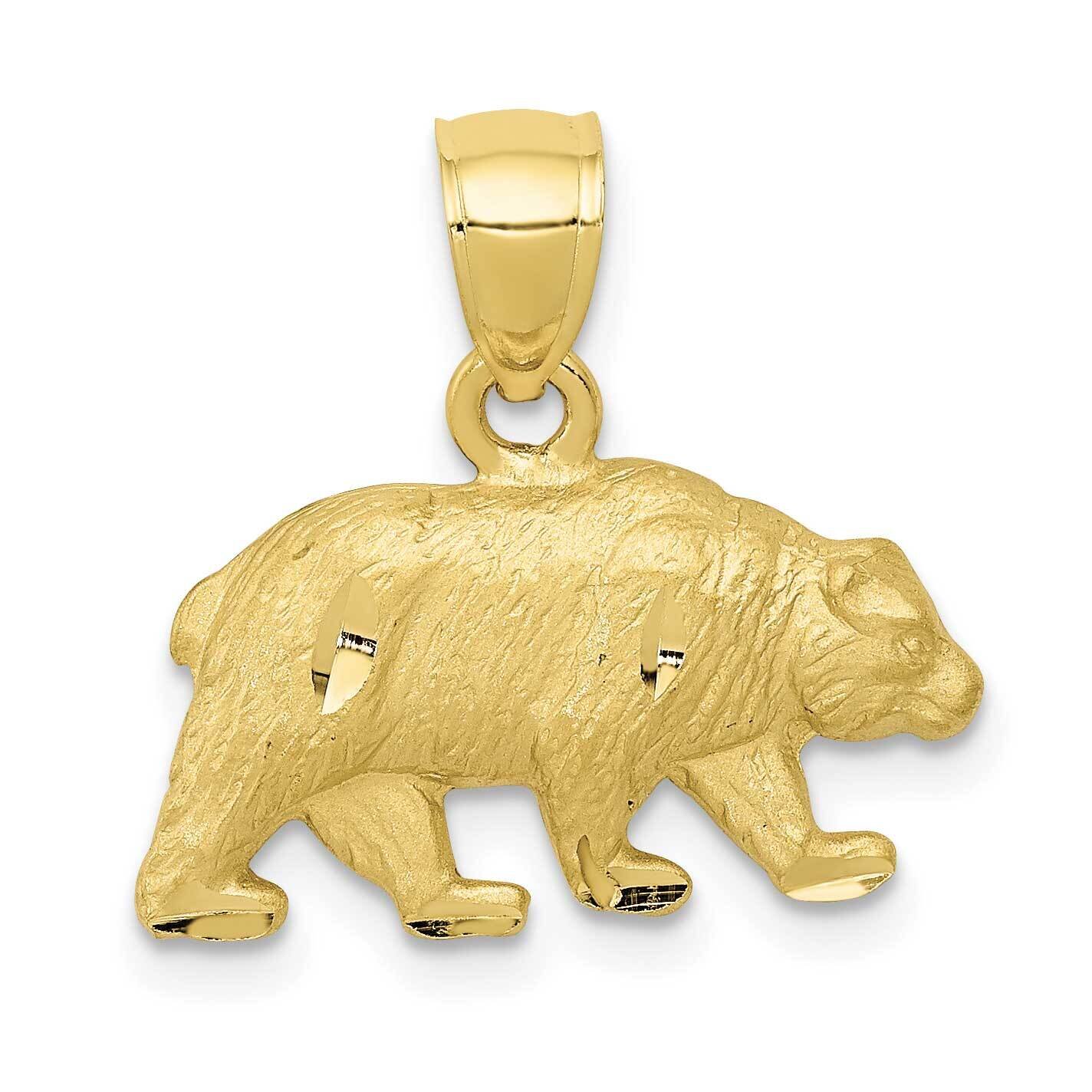 Diamond-Cut Bear Pendant 10k Gold 10K3321
