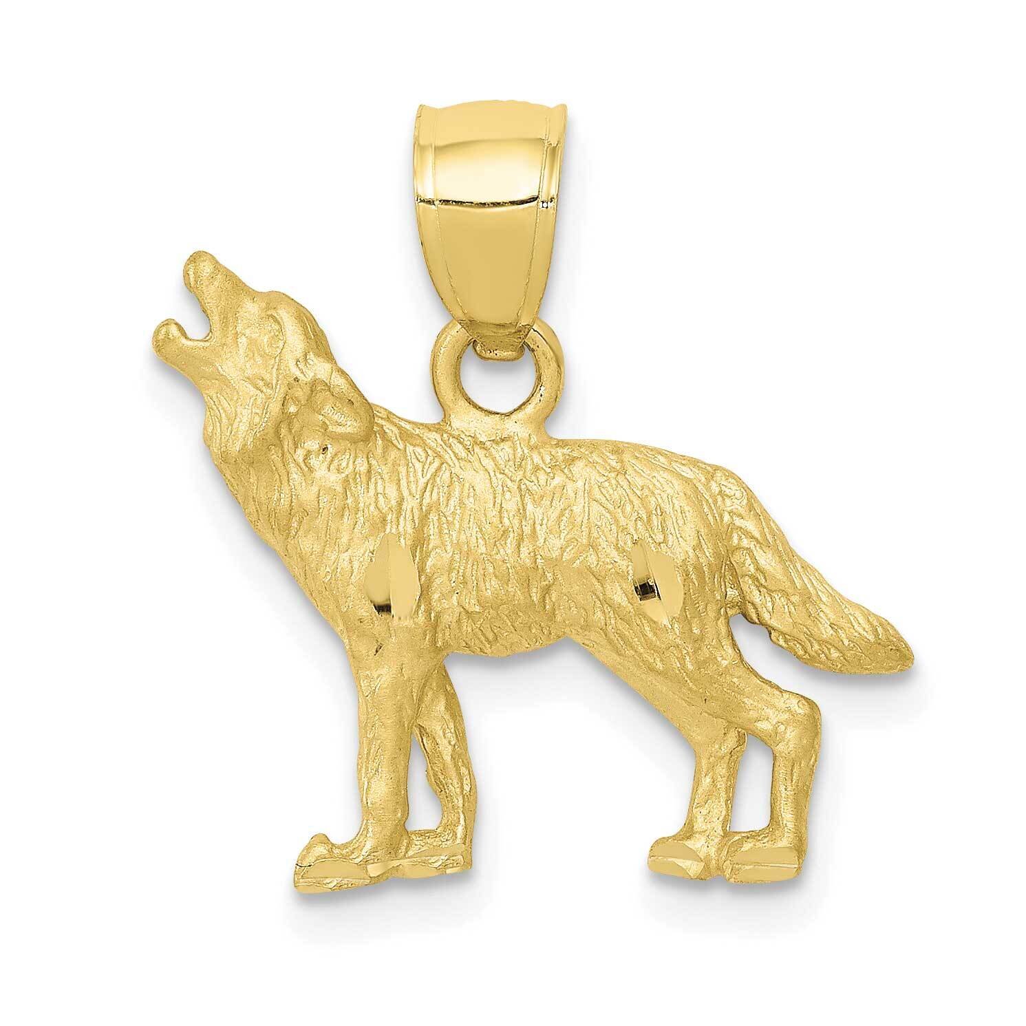 Diamond-Cut Wolf Pendant 10k Gold 10K3331, MPN: 10K3331,