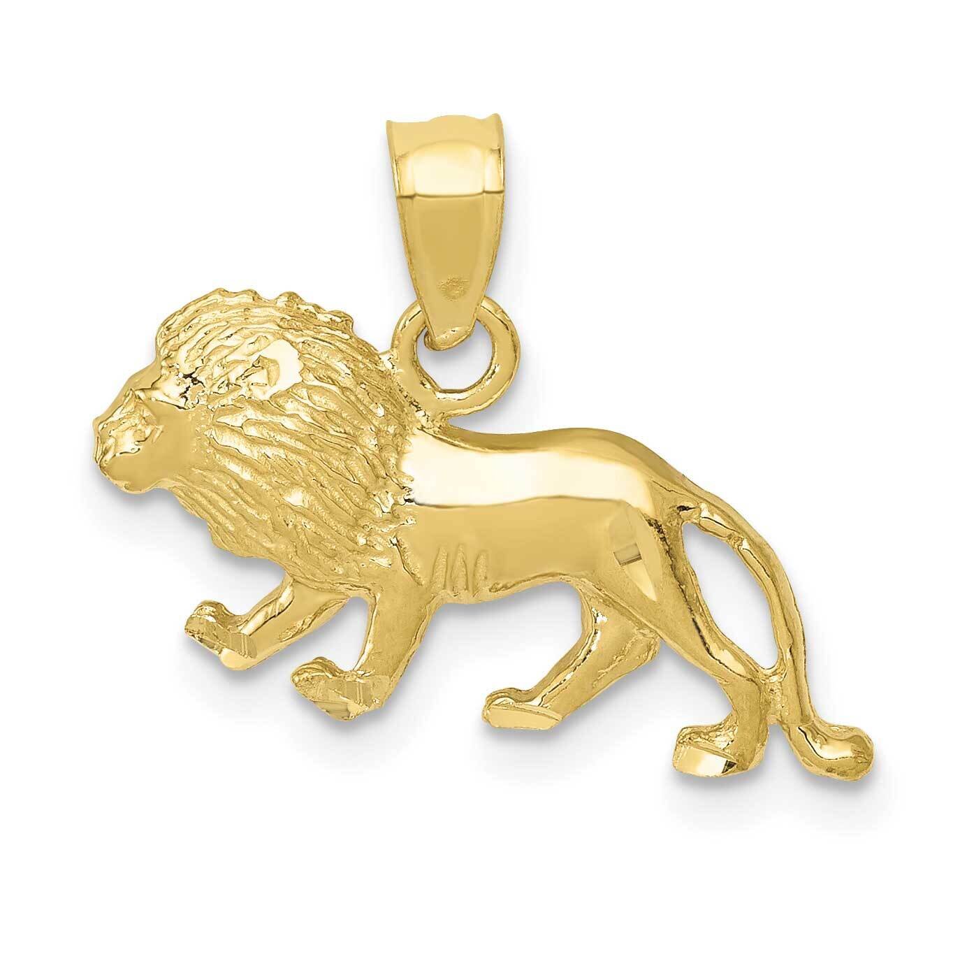 Diamond-Cut Lion Pendant 10k Gold 10K3345