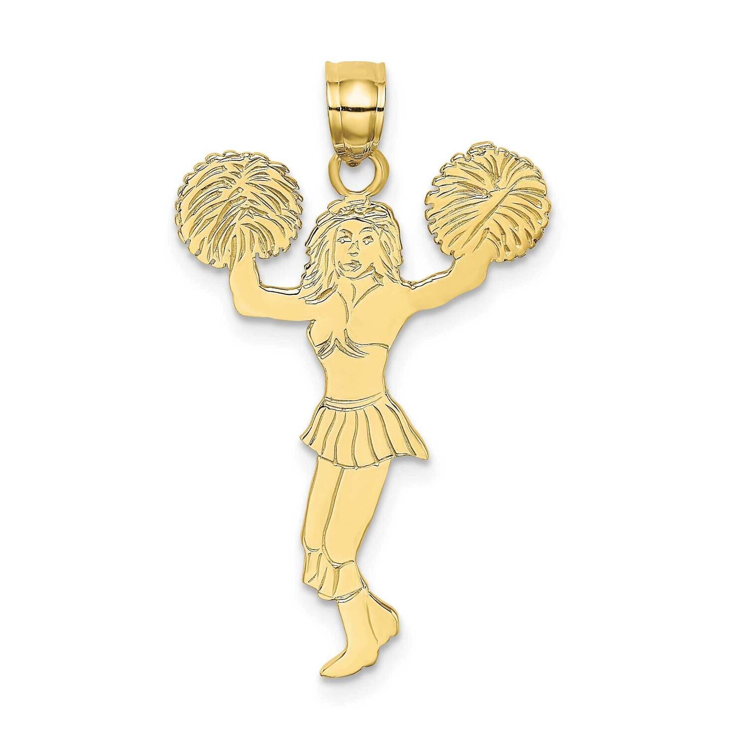 Cheerleader with Pom-Poms Charm 10k Gold 10K3523