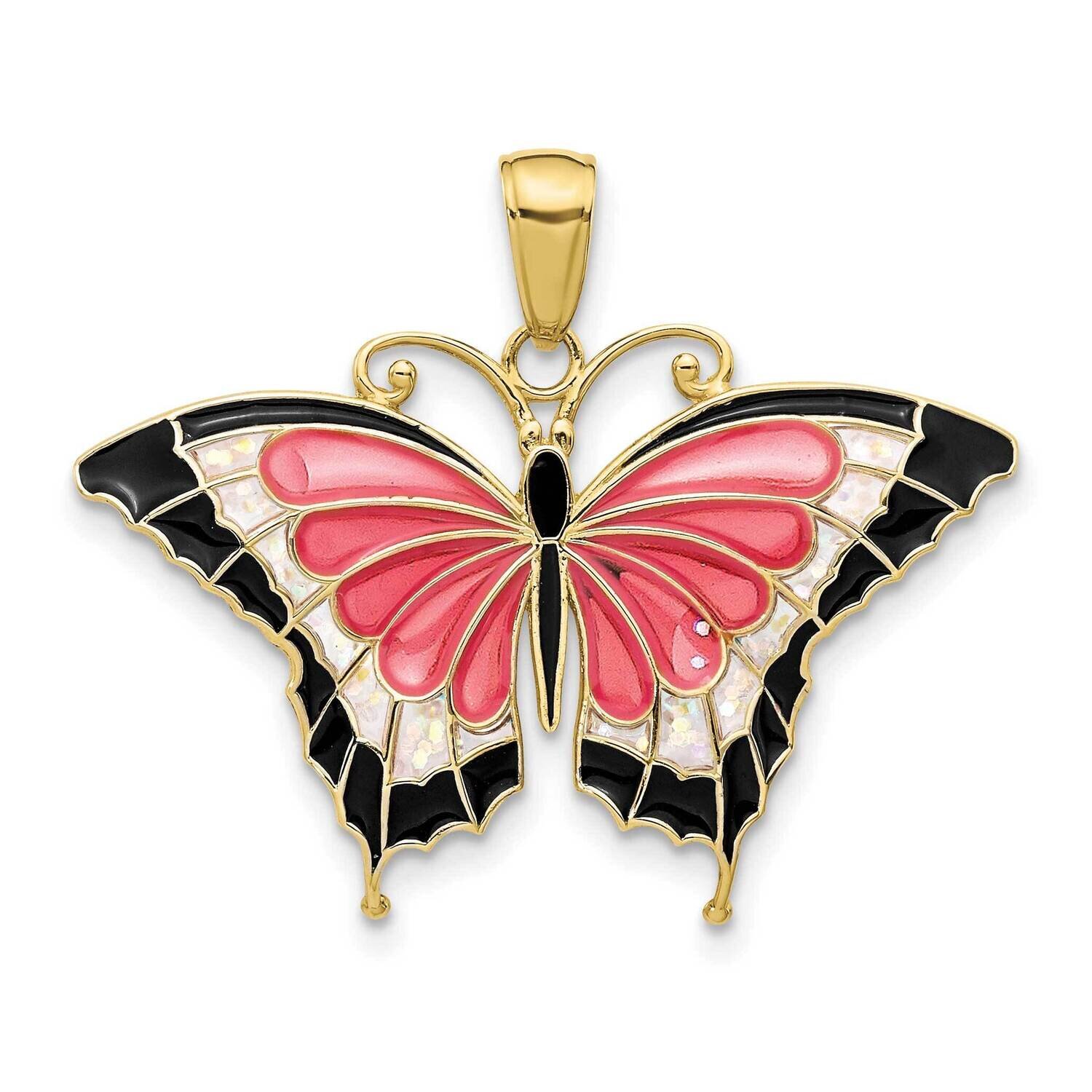 Enameled Butterfly Pendant 10k Gold 10K4232, MPN: 10K4232,