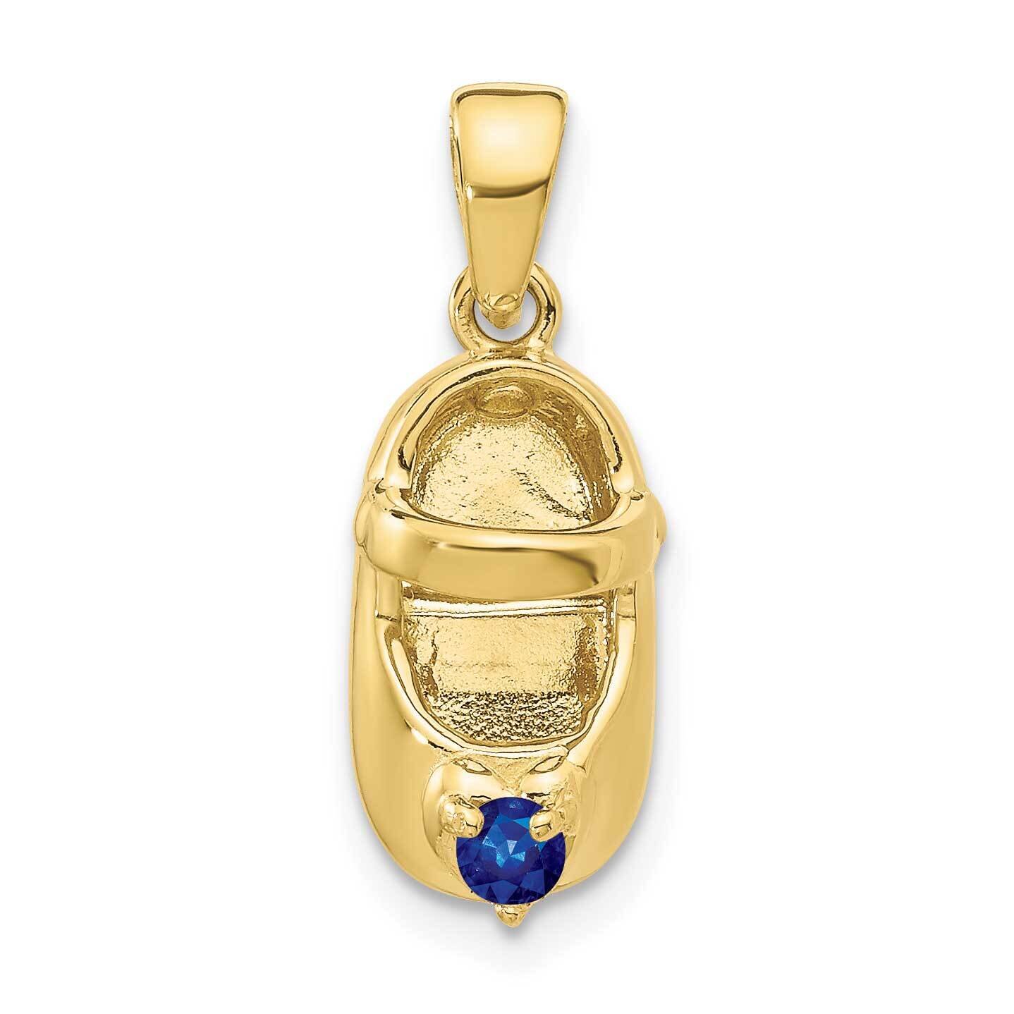 3-D September Synthetic Stone Engraveable Baby Shoe Charm 10k Gold 10K4652SEP, MPN: 10K4652SEP,