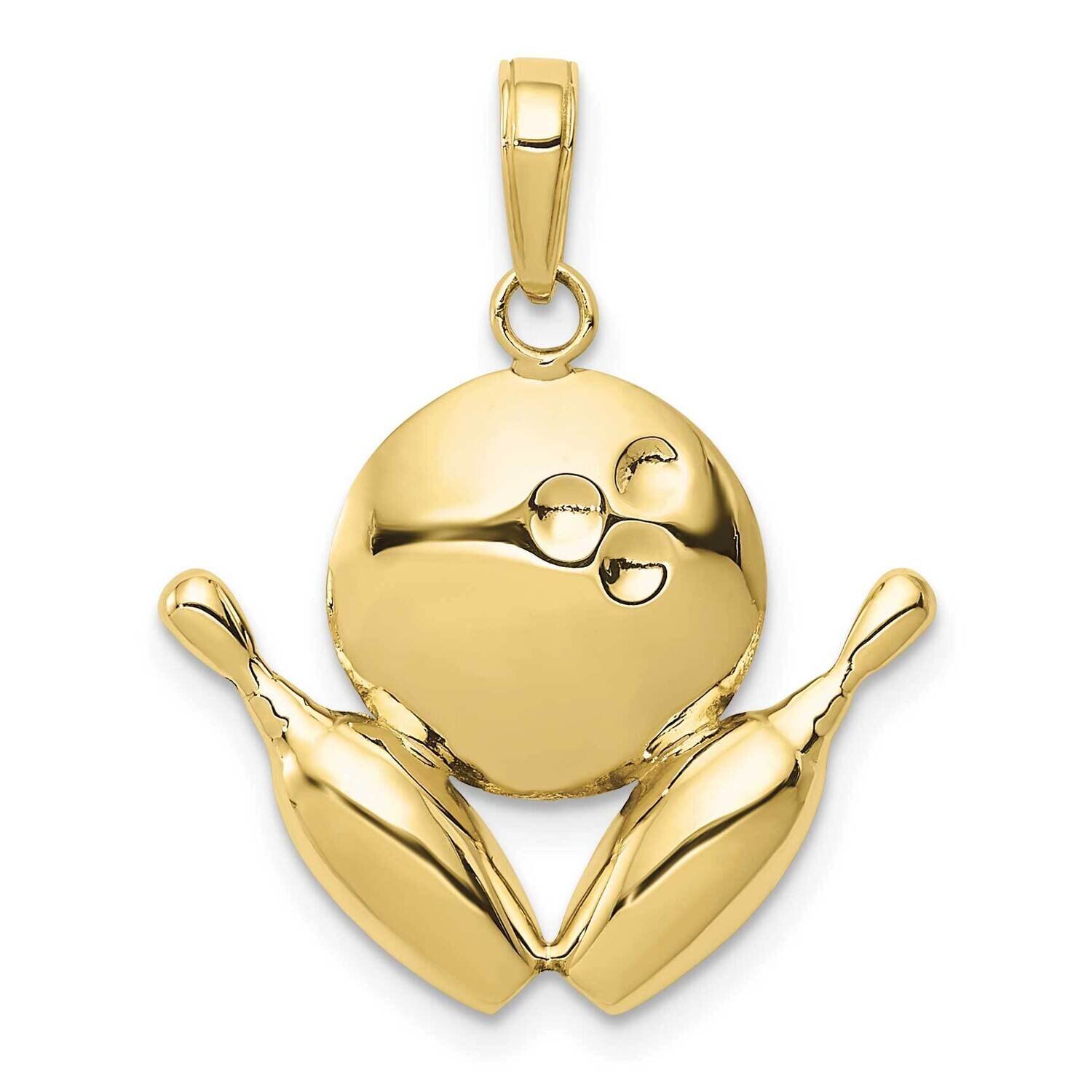 Diamond-Cut Bowling Theme Charm 10k Gold 10K4960, MPN: 10K4960,