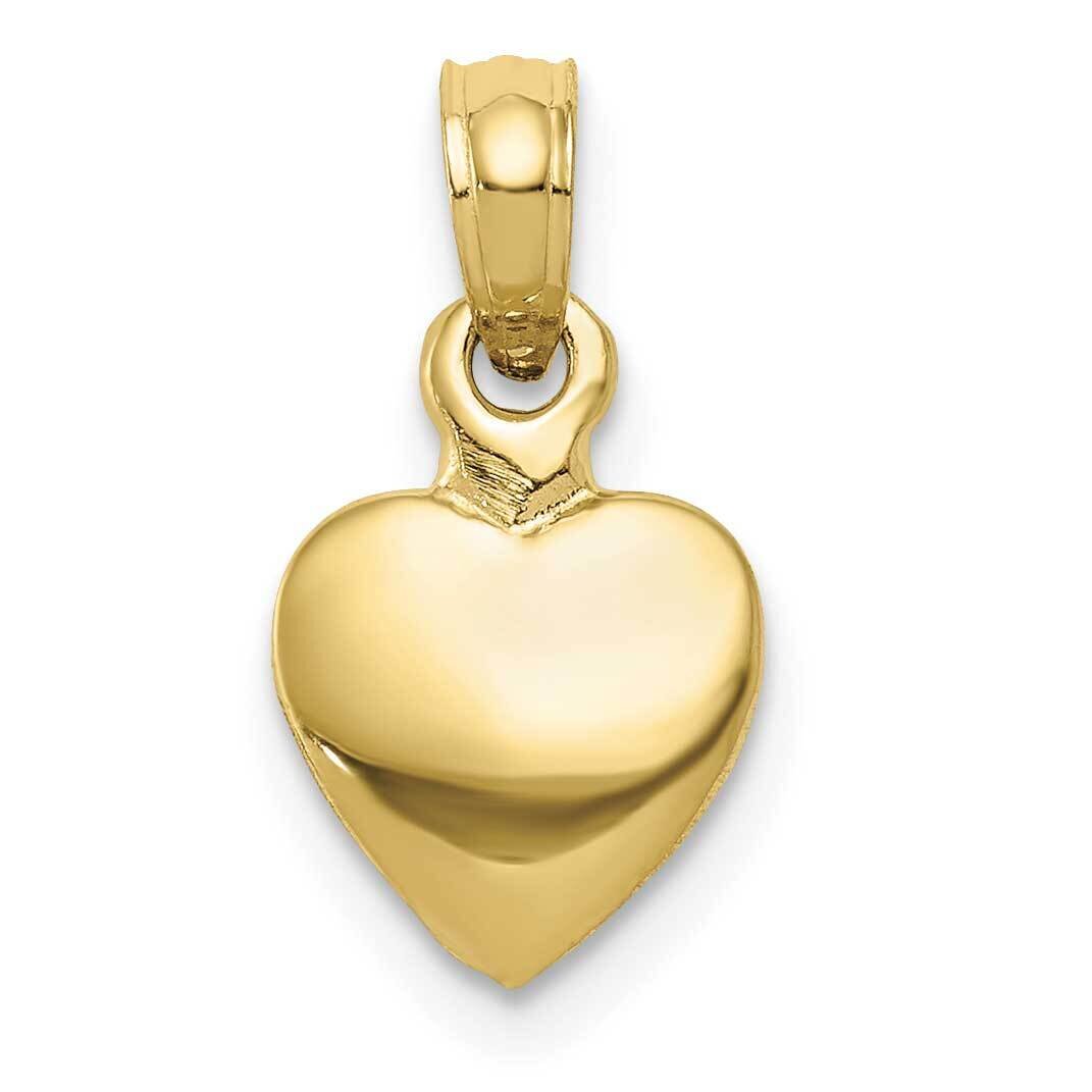 Solid 3D Heart Pendant 10k Gold Polished 10K5179