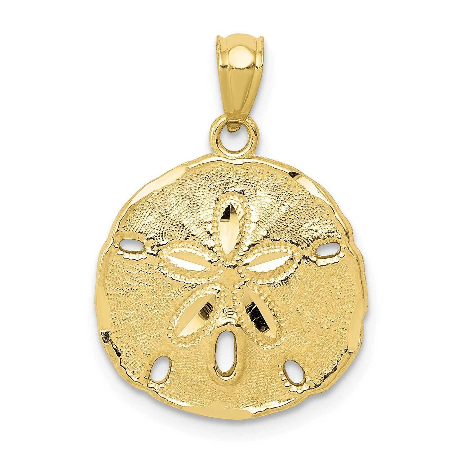 Large Sand Dollar Pendant 10k Gold Polished 10K5378, MPN: 10K5378,