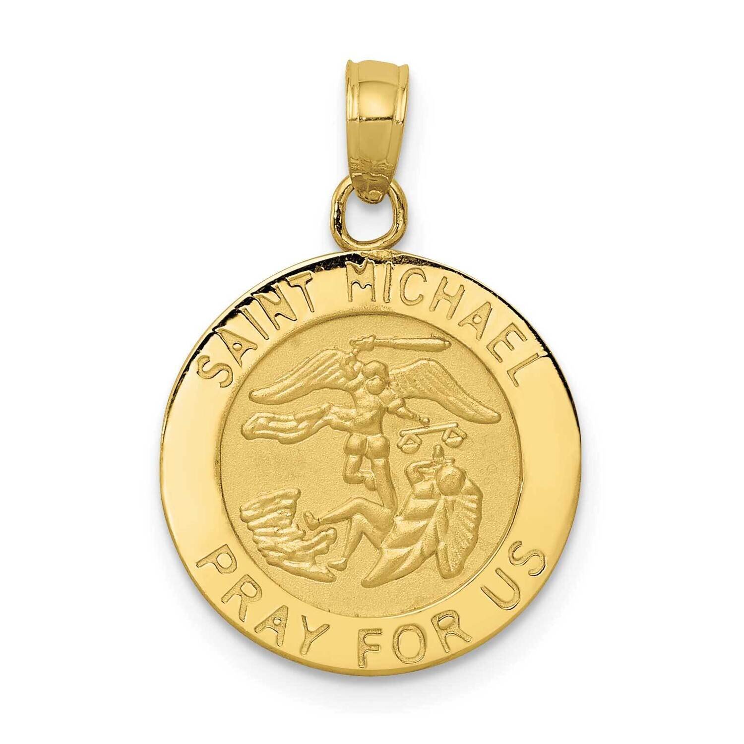 Saint Michael Medal Pendant 10k Gold 10K5666