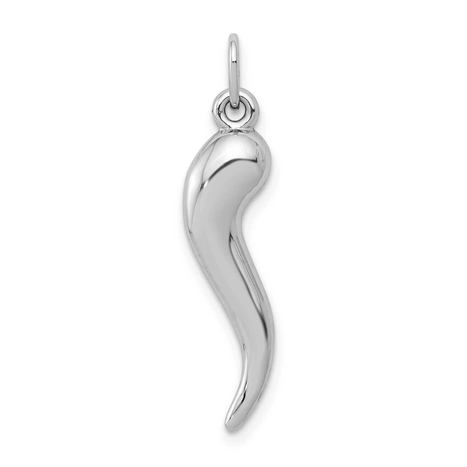 Italian Horn Charm 10k White Gold 10K5927, MPN: 10K5927,