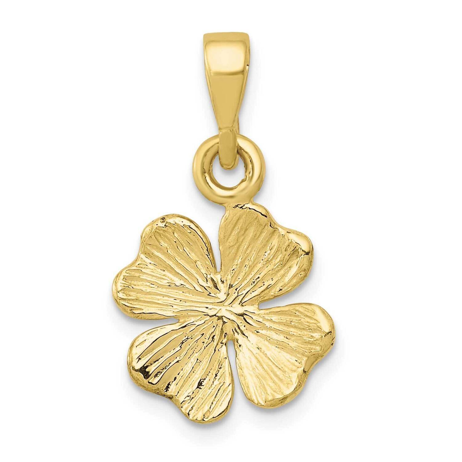 Textured Four Leaf Clover Pendant 10k Gold Polished 10K5930, MPN: 10K5930,