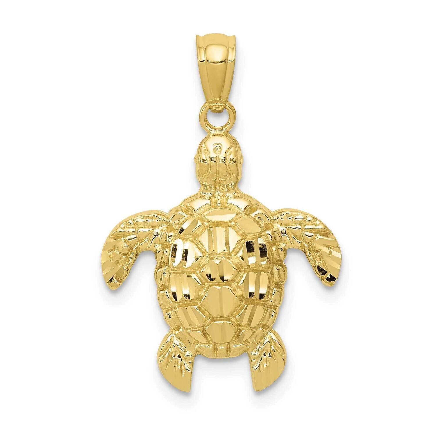 Diamond-Cut Polished Sea Turtle Pendant 10k Gold 10K6033, MPN: 10K6033,