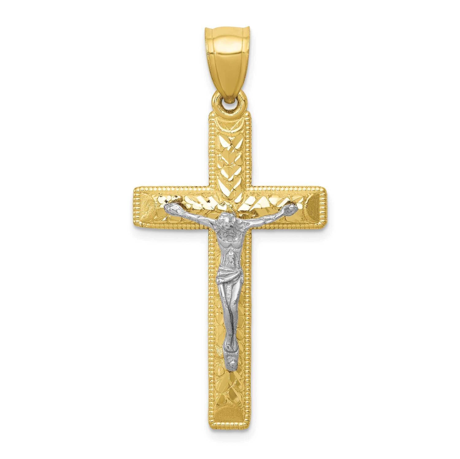 Two-Tone Diamond Cut Crucifix Pendant 10k Gold 10K6304, MPN: 10K6304,