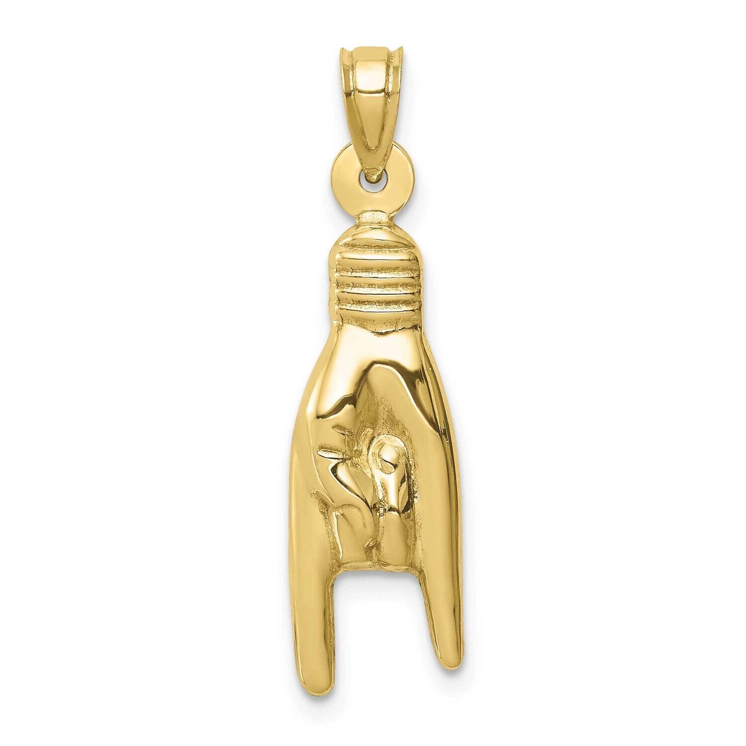 3D Hollow Rock On Sign Charm 10k Gold 10K6392, MPN: 10K6392, 196904092781