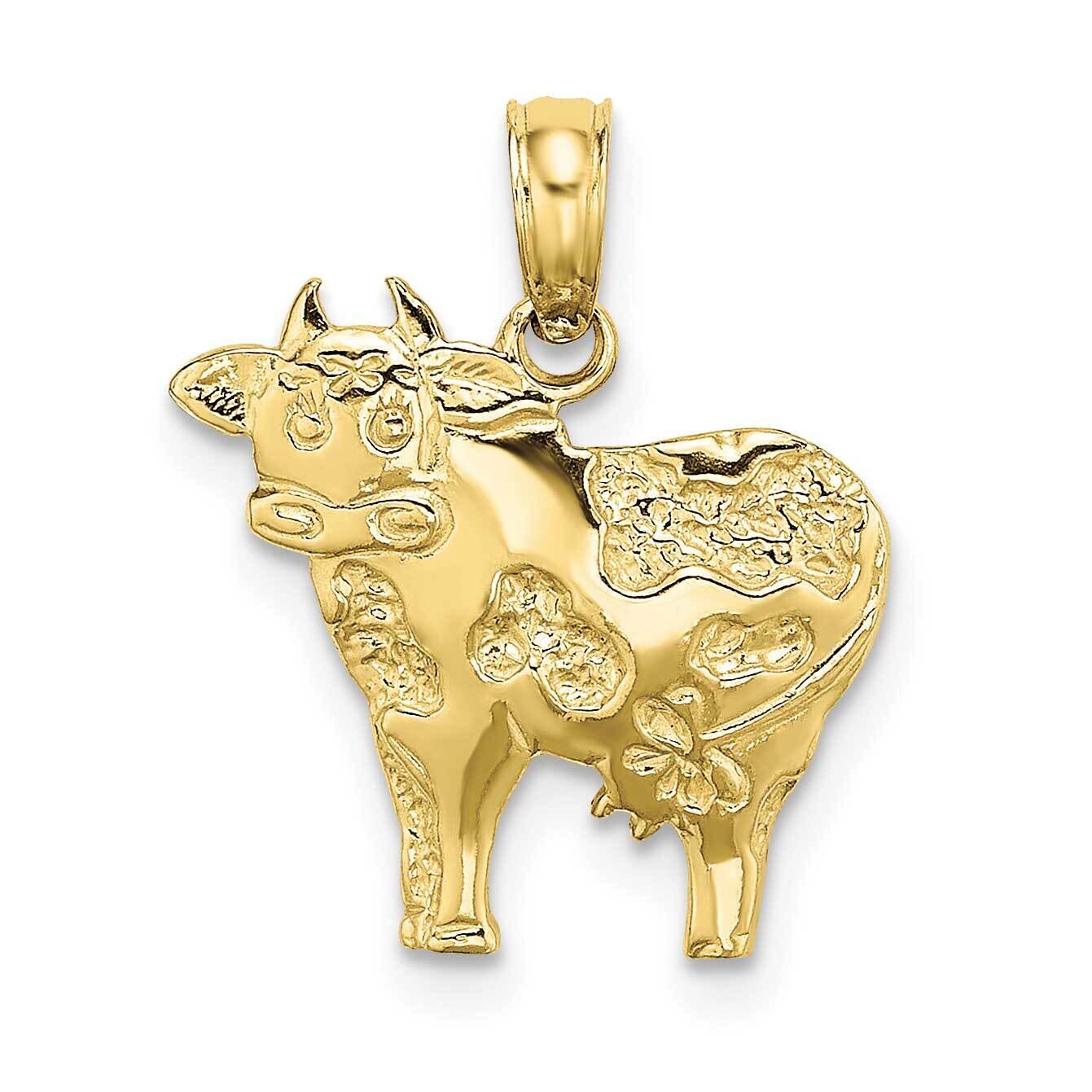 2-D Polished Playful Cow Charm 10k Gold 10K6454