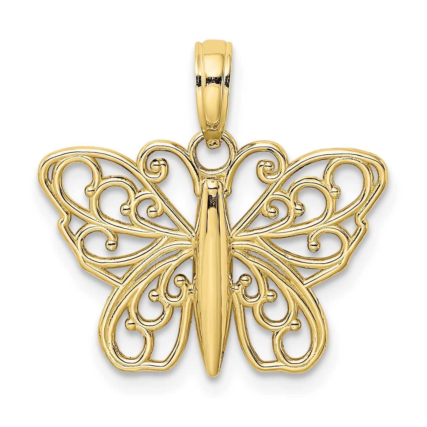 Filigree Butterfly Charm 10k Gold 10K6473