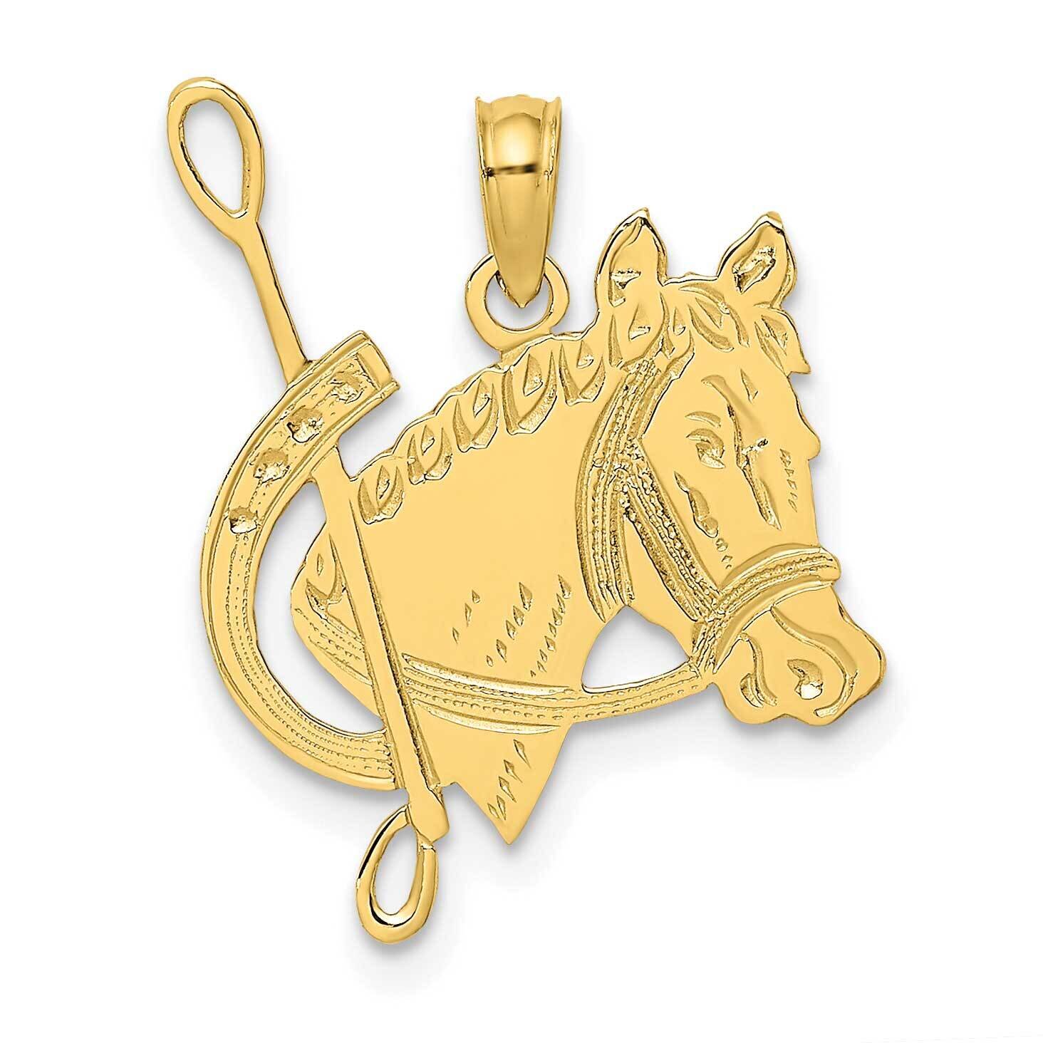 Textured Horse Head and Shoe Charm 10k Gold 10K6527, MPN: 10K6527,