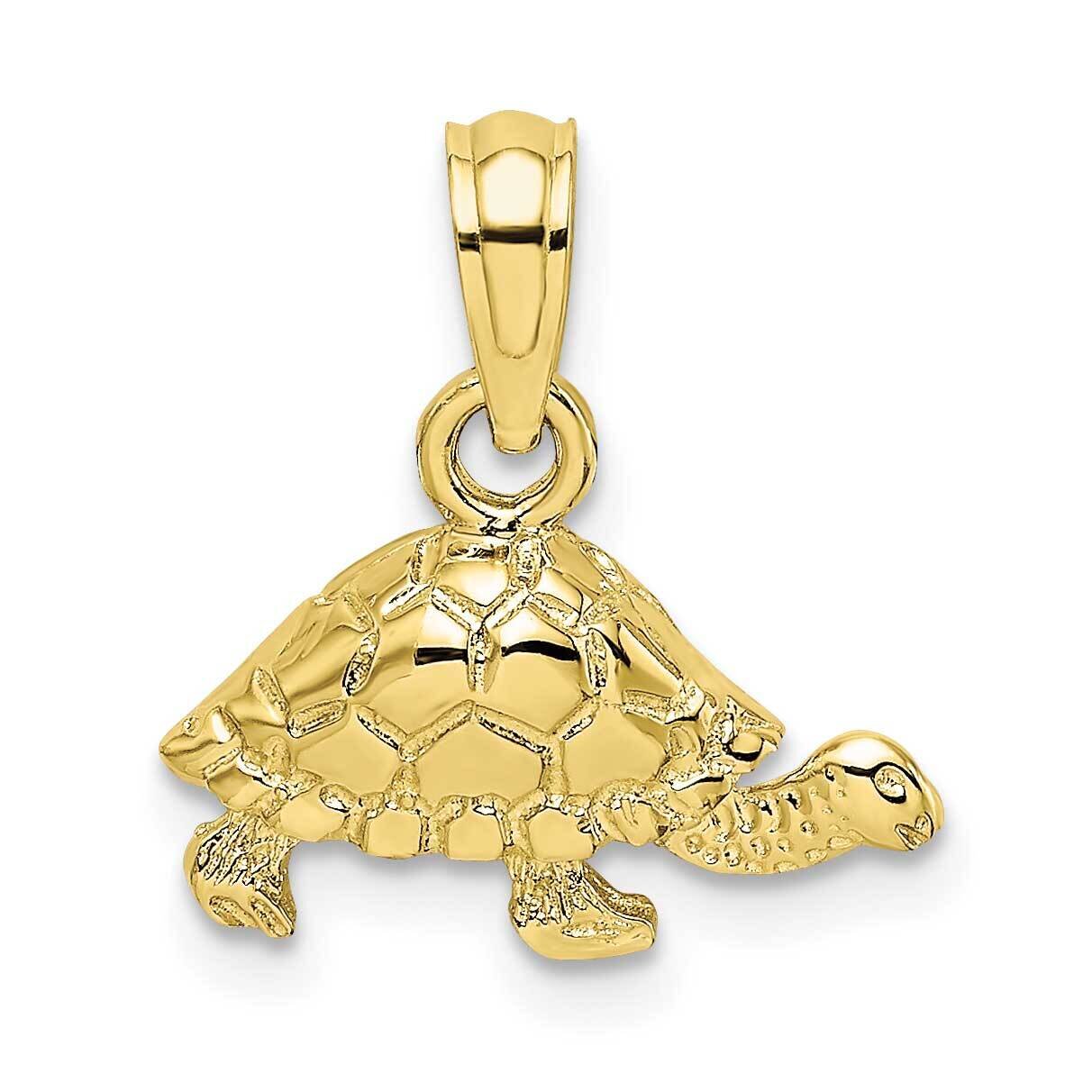 Engraved Mini Turtle Charm 10k Gold Polished 10K6529, MPN: 10K6529,