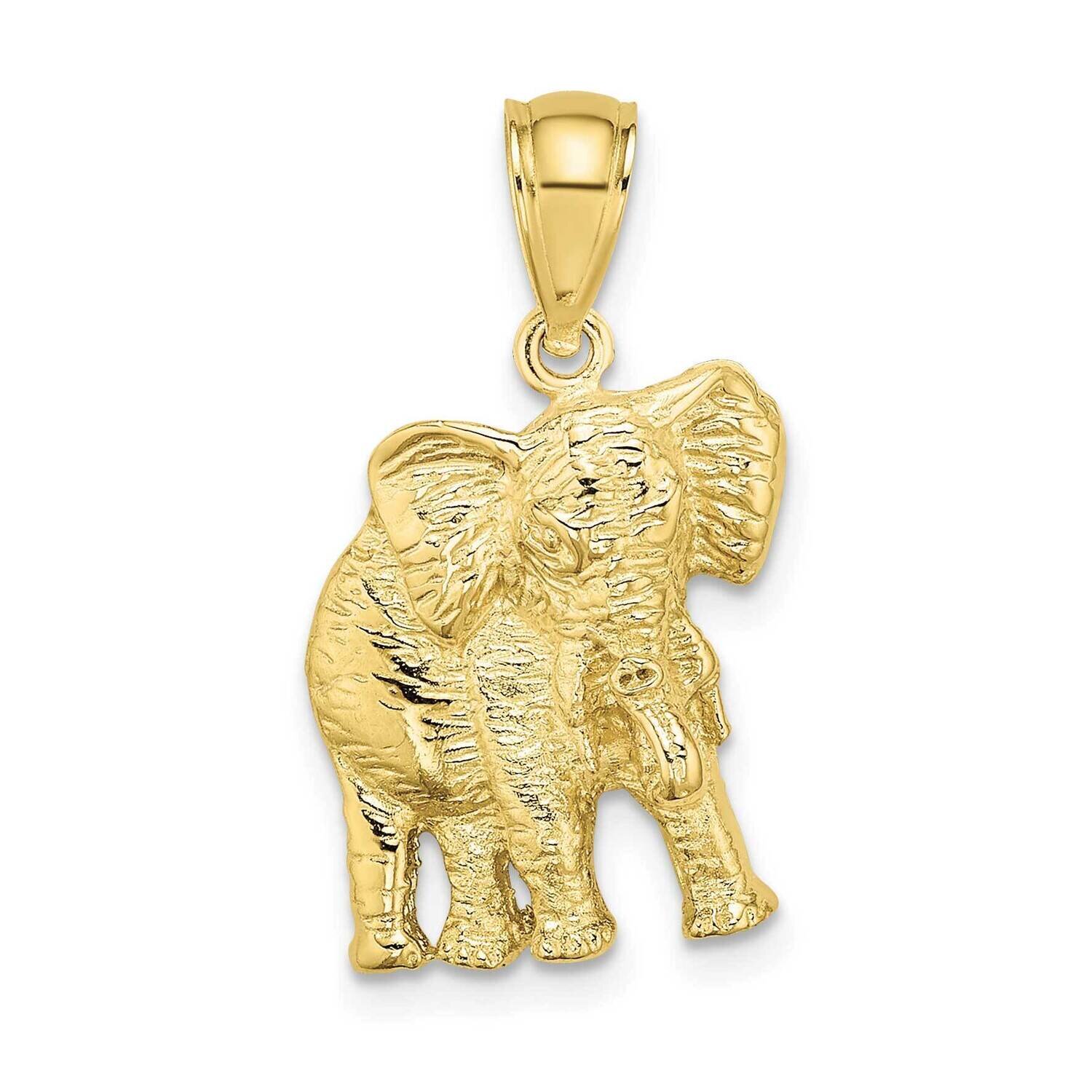 2-D Elephant with Raised Trunk Charm 10k Gold 10K6533, MPN: 10K6533, 196904147948