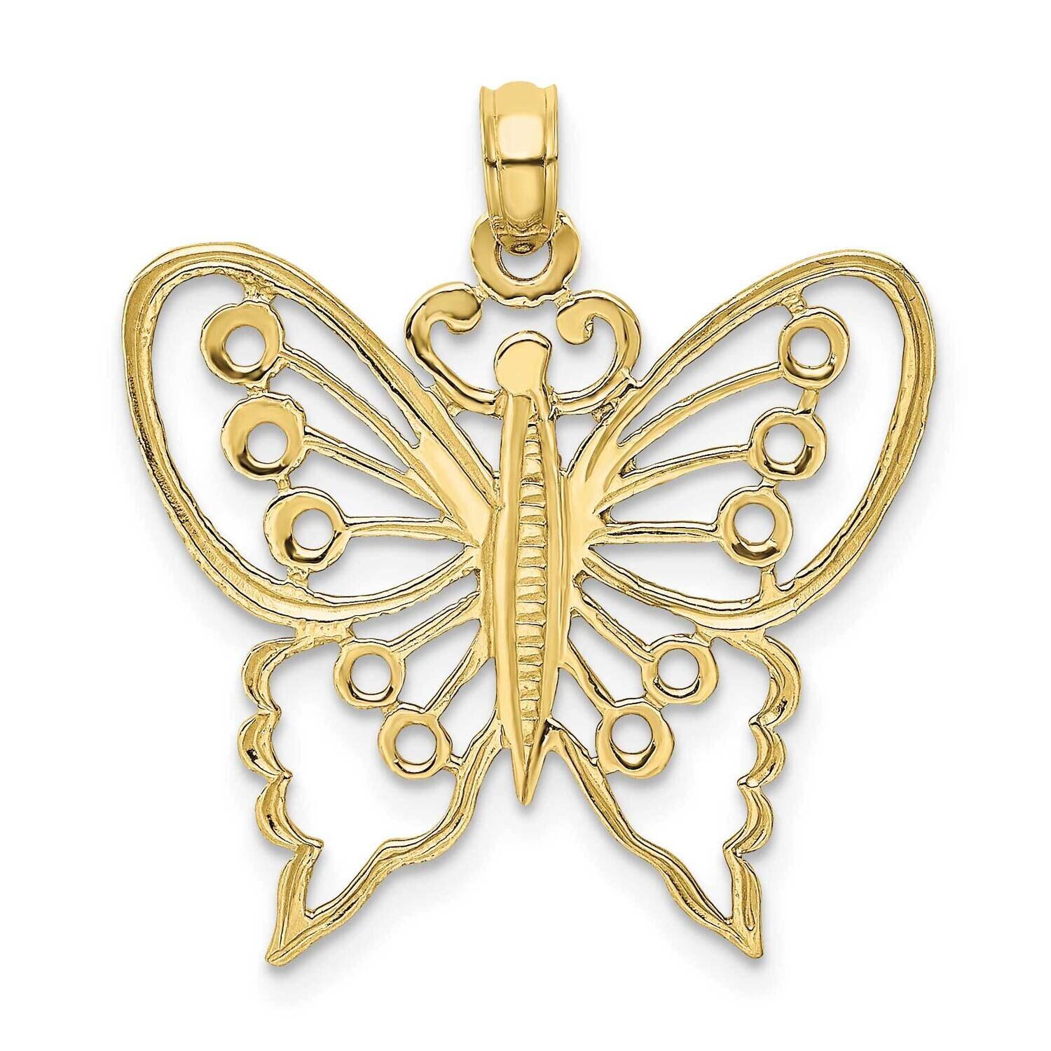 Cut-Out Butterfly Charm 10k Gold 10K6555, MPN: 10K6555, 191101083624