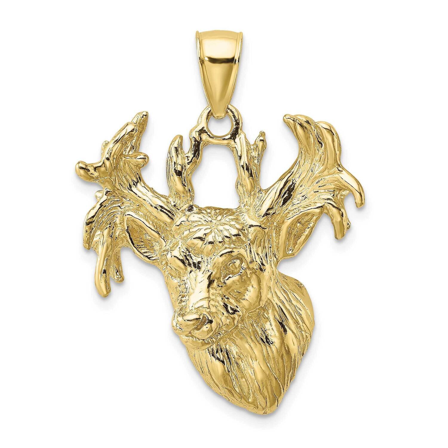 2-D Textured Deer Head Charm 10k Gold 10K6570, MPN: 10K6570, 883957506326