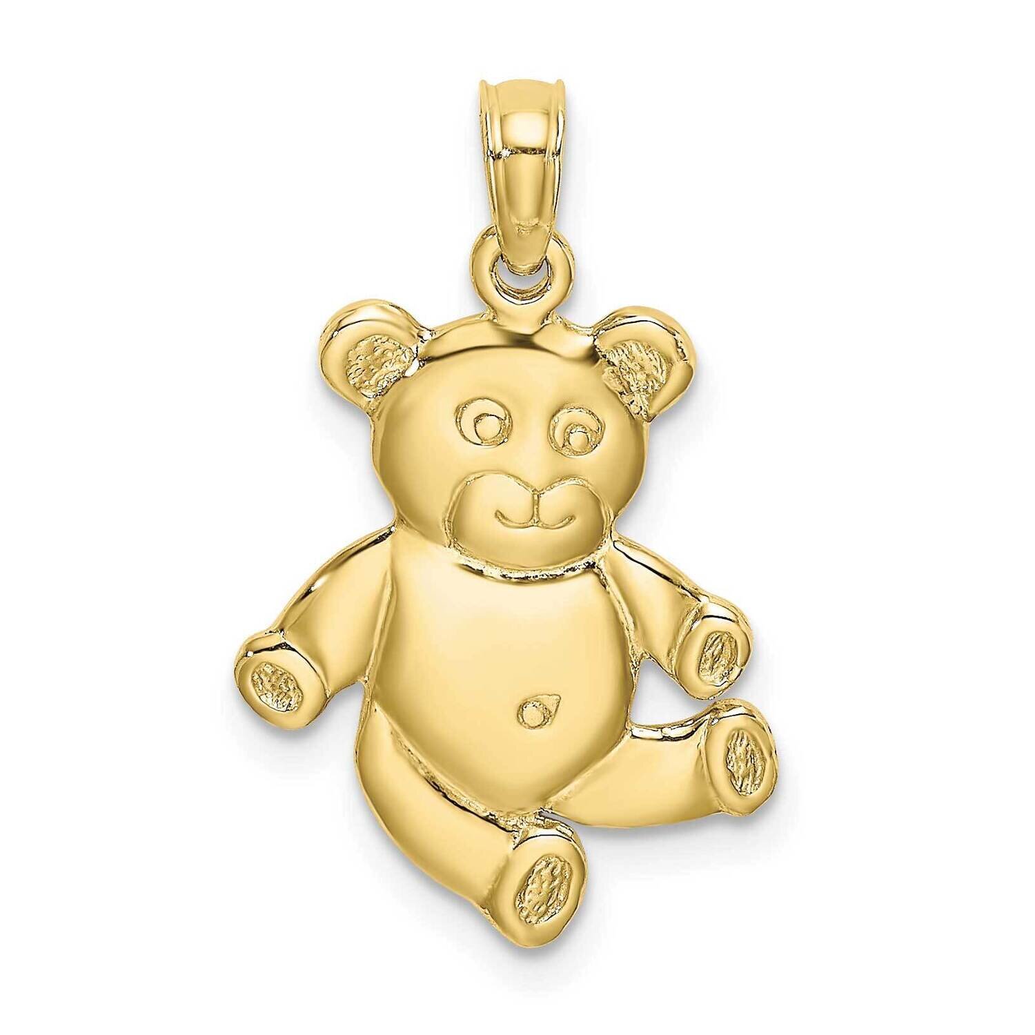 Reversible Teddy Bear Charm 10k Gold 10K6590