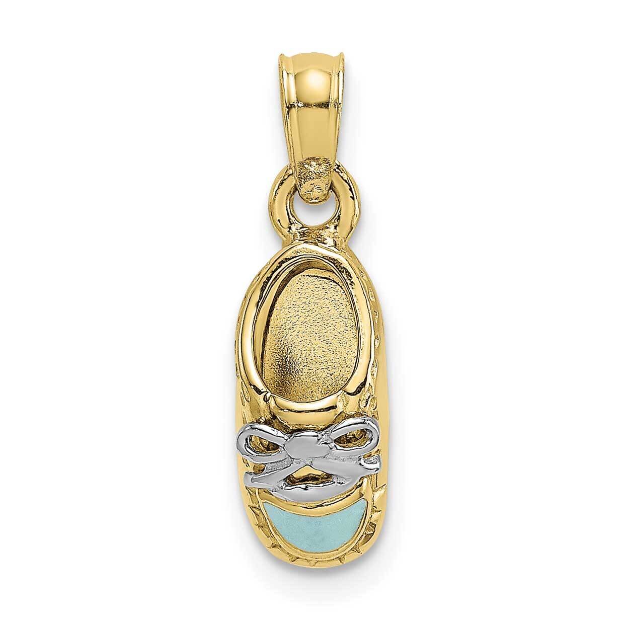 3-D Light Blue Enamel Baby Shoe Charm 10k Gold 10K7074, MPN: 10K7074,