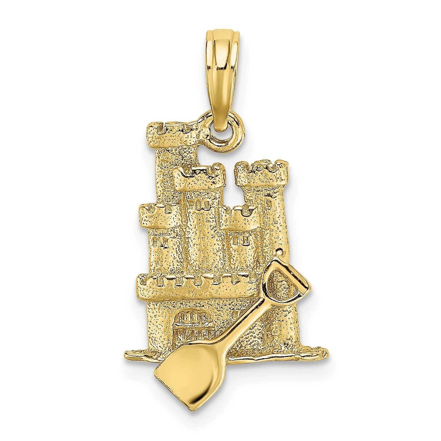 3-D Sand Castle with Shovel Charm 10k Gold 10K7207, MPN: 10K7207,