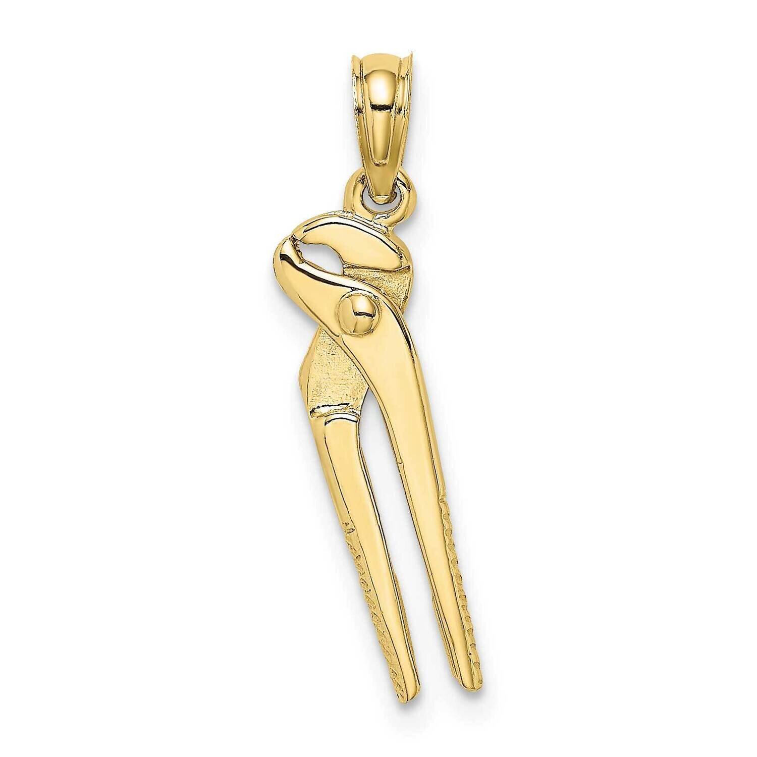 3-D Moveable Locking Wrench Charm 10k Gold 10K7220