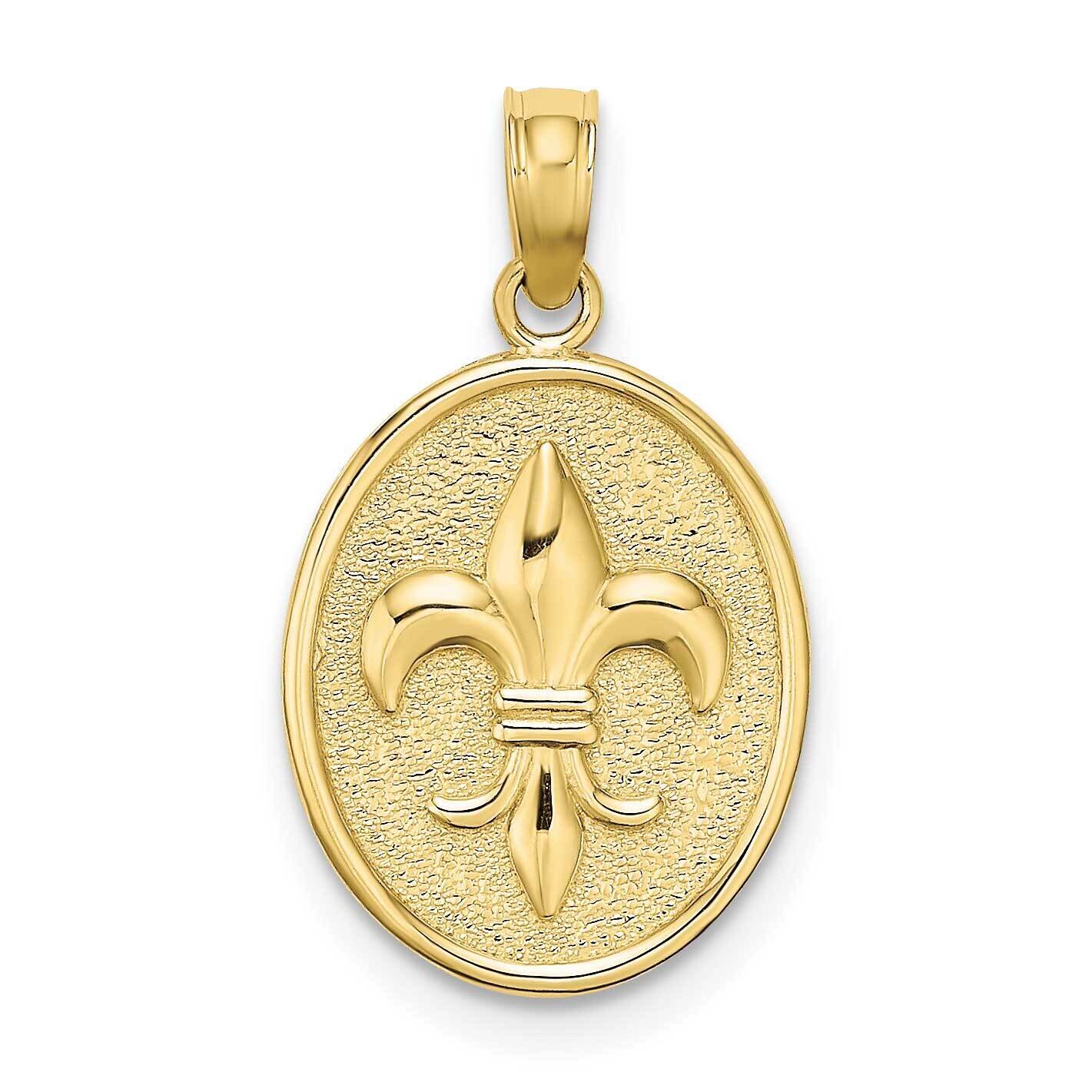 Fleur De Lis On Oval Disc Charm 10k Gold 10K7260, MPN: 10K7260,