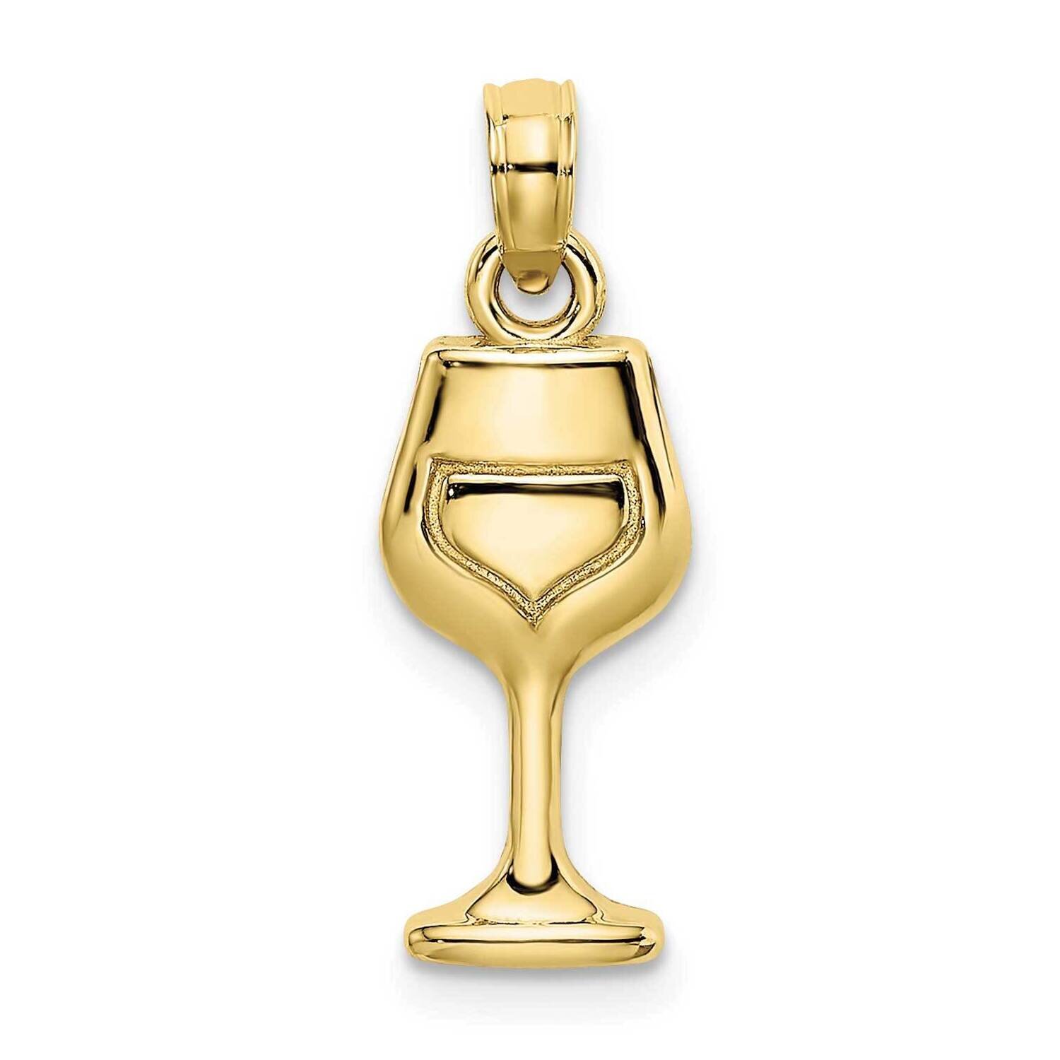 Wine Glass Charm 10k Gold 10K7293