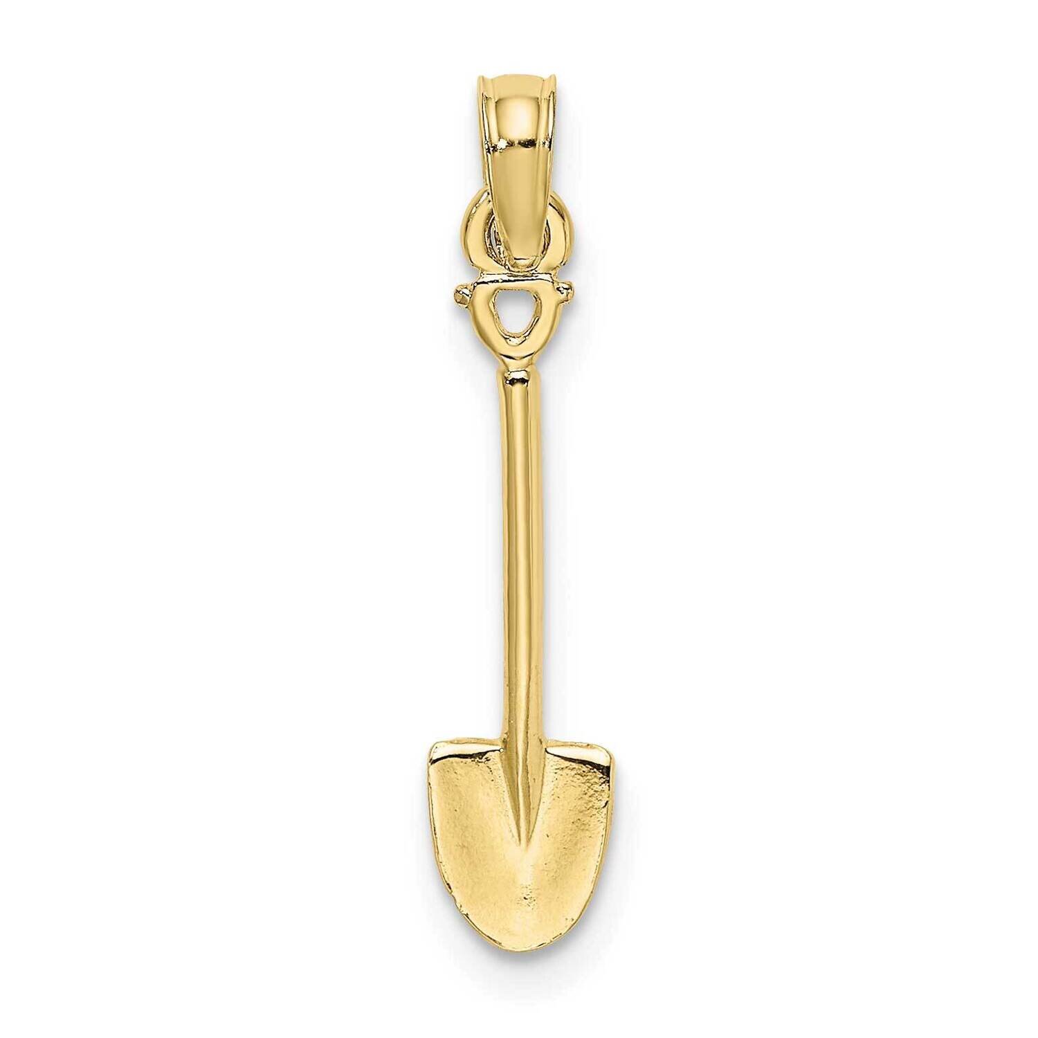 3-D Polished Shovel Garden Tool Charm 10k Gold 10K7323, MPN: 10K7323,