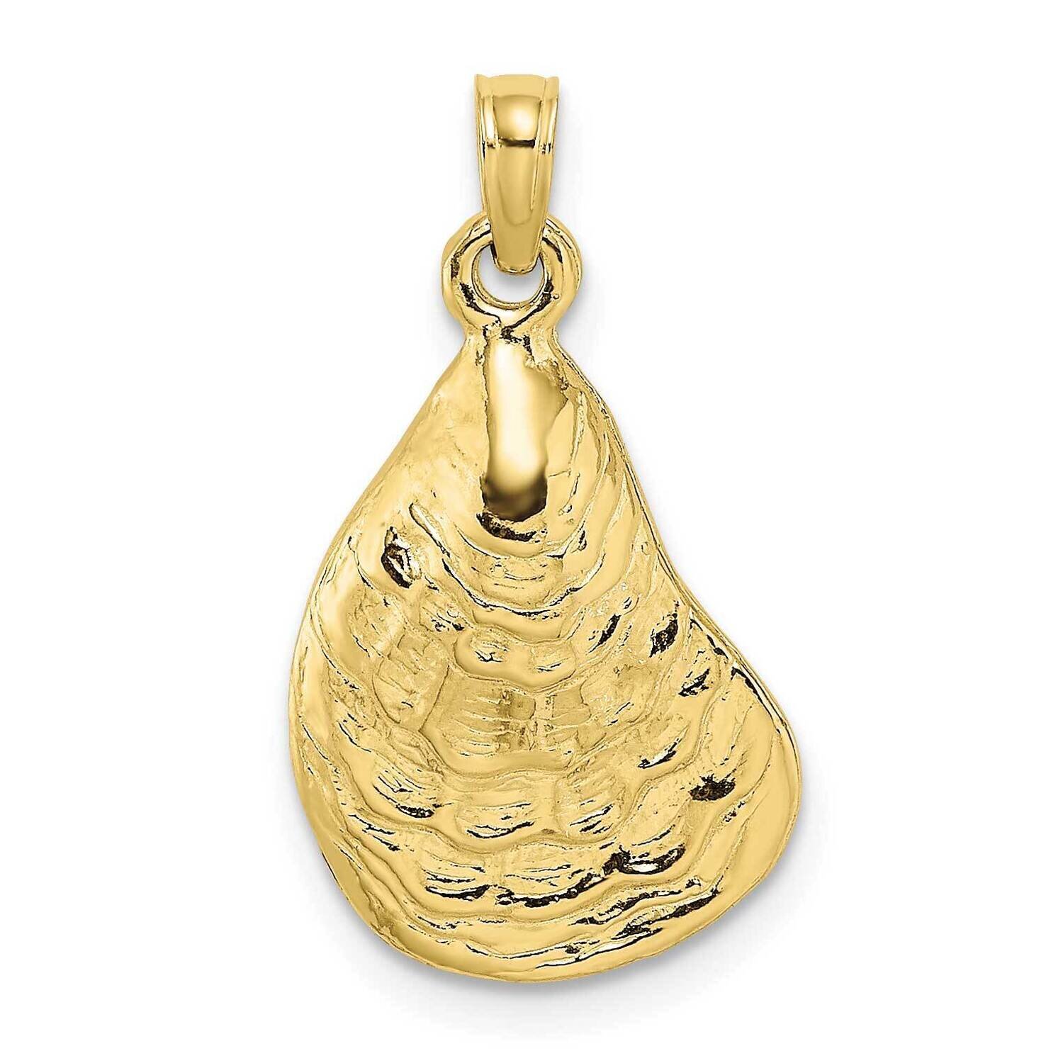 2-D Textured Polished Oyster Shell Charm 10k Gold 10K7533, MPN: 10K7533,