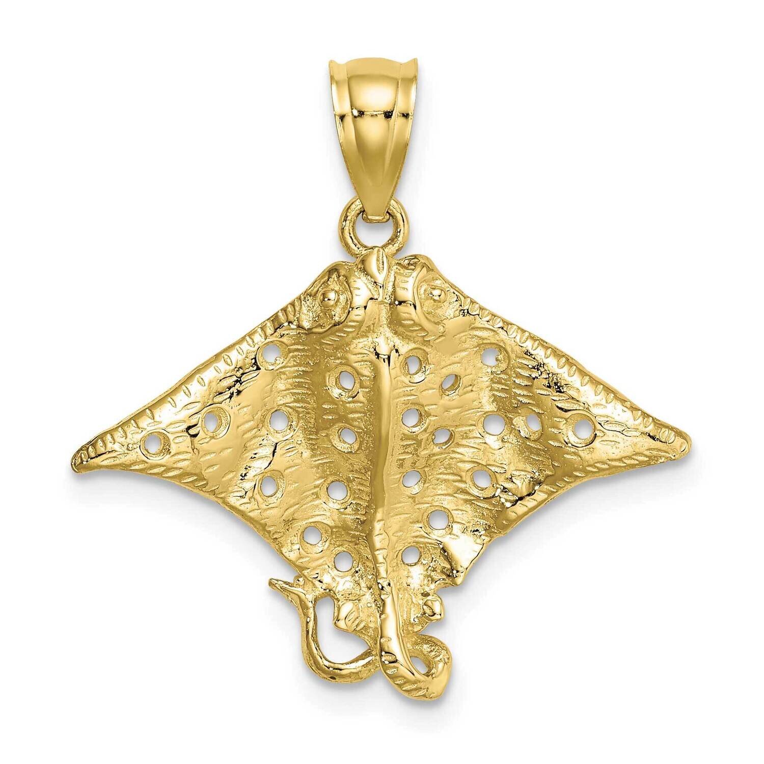 2-D Spotted Eagle Ray with Holes Charm 10k Gold 10K7622, MPN: 10K7622,