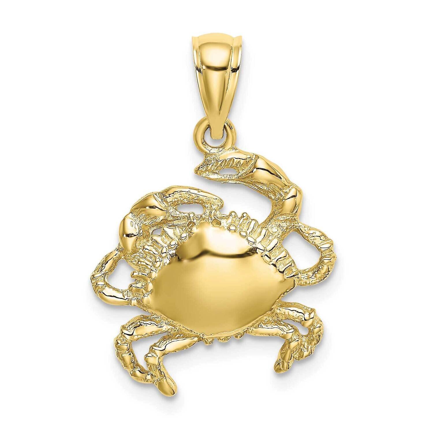 2-D Crab Charm 10k Gold 10K7629