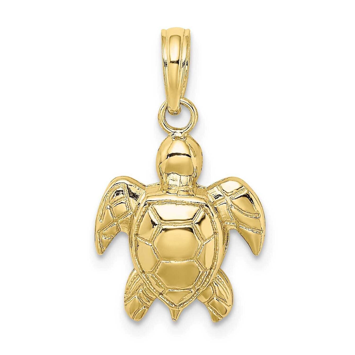 2-D Textured Sea Turtle Charm 10k Gold 10K7662, MPN: 10K7662, 196904147900