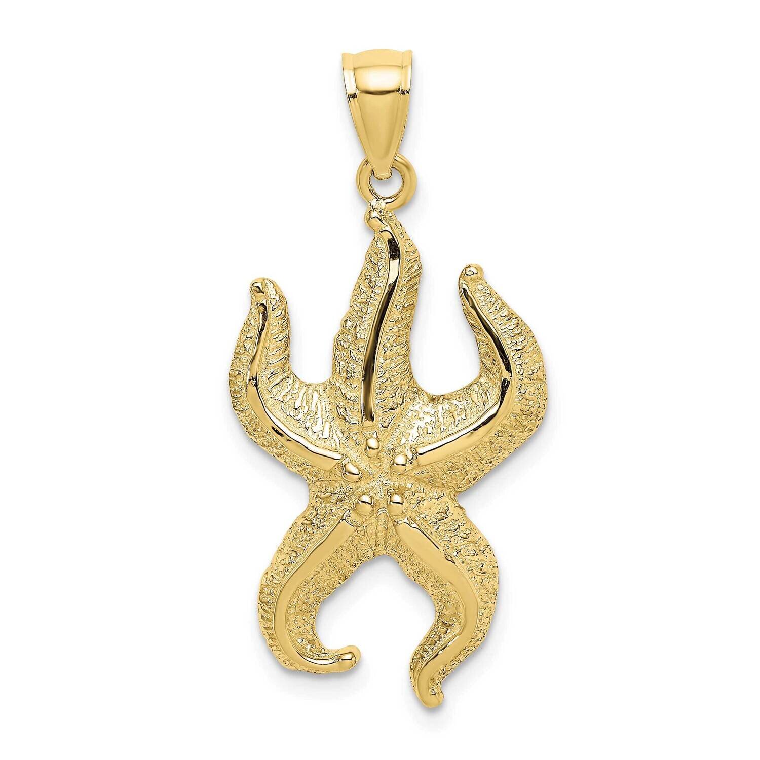 Textured Starfish Charm 10k Gold 10K7690