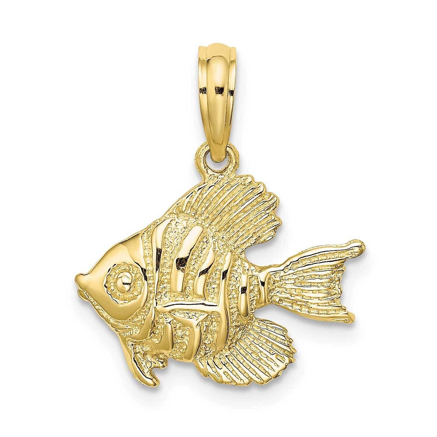 Engraved Fish Charm 10k Gold Polished 10K7691, MPN: 10K7691,